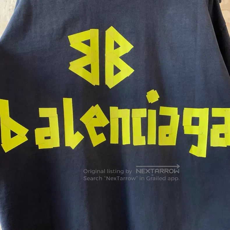 Balenciaga Balenciaga Tape Letter Logo Printed Plain Knit Round Neck Size US S / EU 44-46 / 1 - 6 Thumbnail