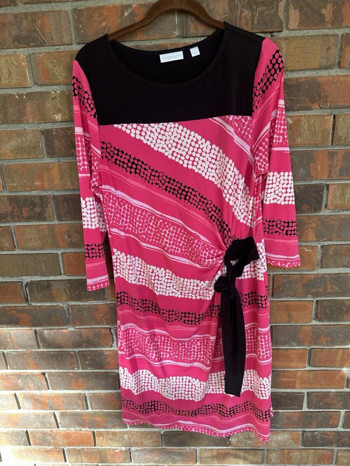 Designer Women's Dress Large New York And Company Pink Stretchy Midi Size L / US 10 / IT 46 - 5 Thumbnail