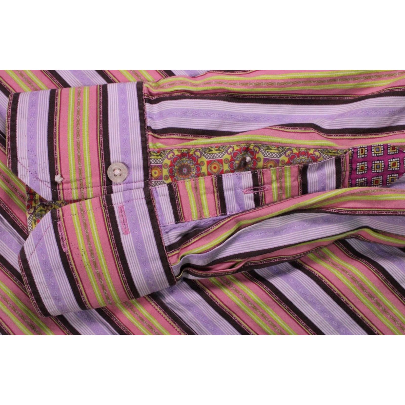 Robert Graham Robert Graham Shirt Mens 2XL Multicolor Stripe Knowledge Wisdom Truth Flip Cuff Size US XXL / EU 58 / 5 - 5 Thumbnail