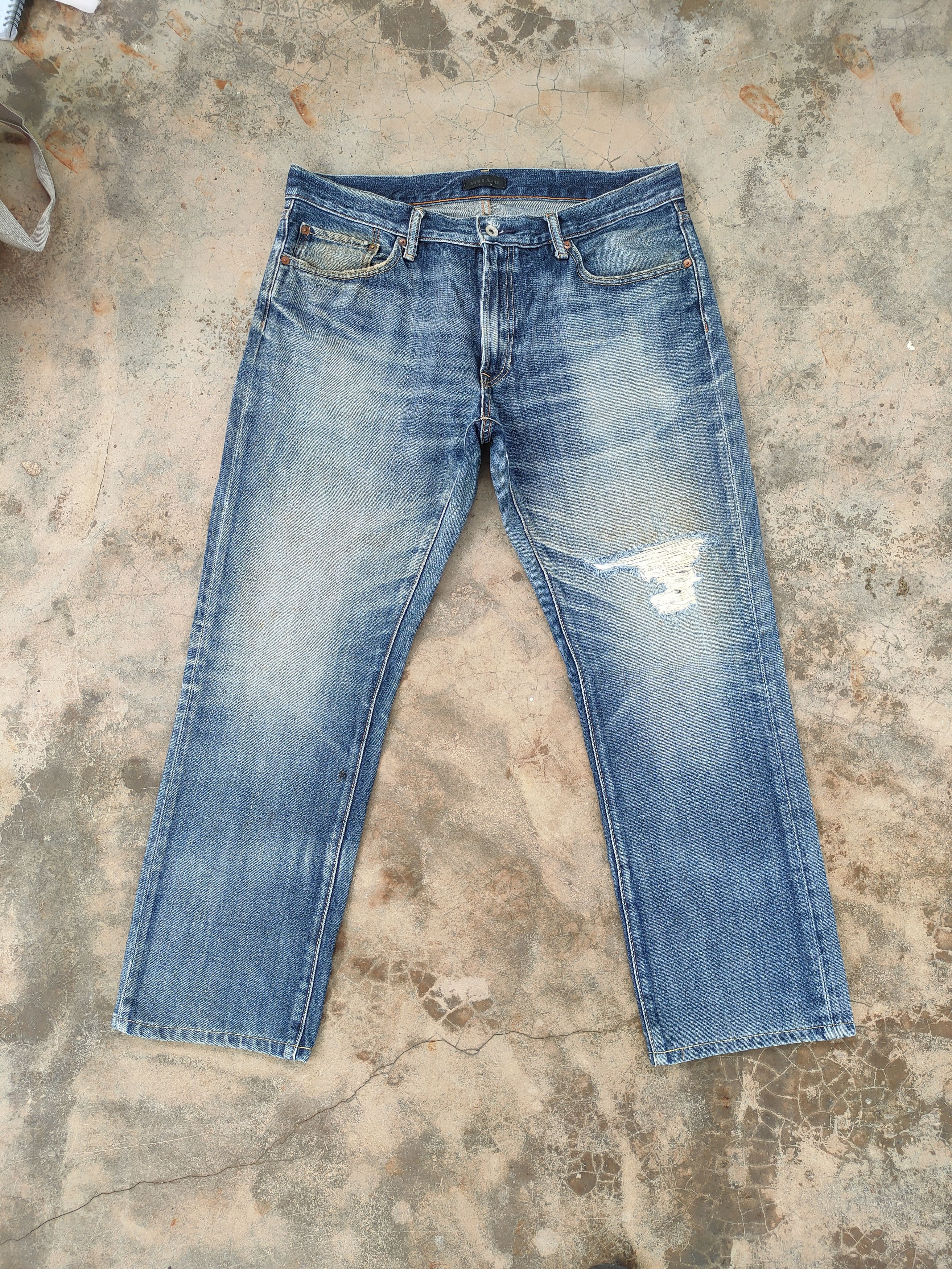 Japanese Brand × Jean × Vintage VINTAGE JAPANESE FADED RIPPED JEANS DENIM PANTS Size US 37 - 1 Thumbnail