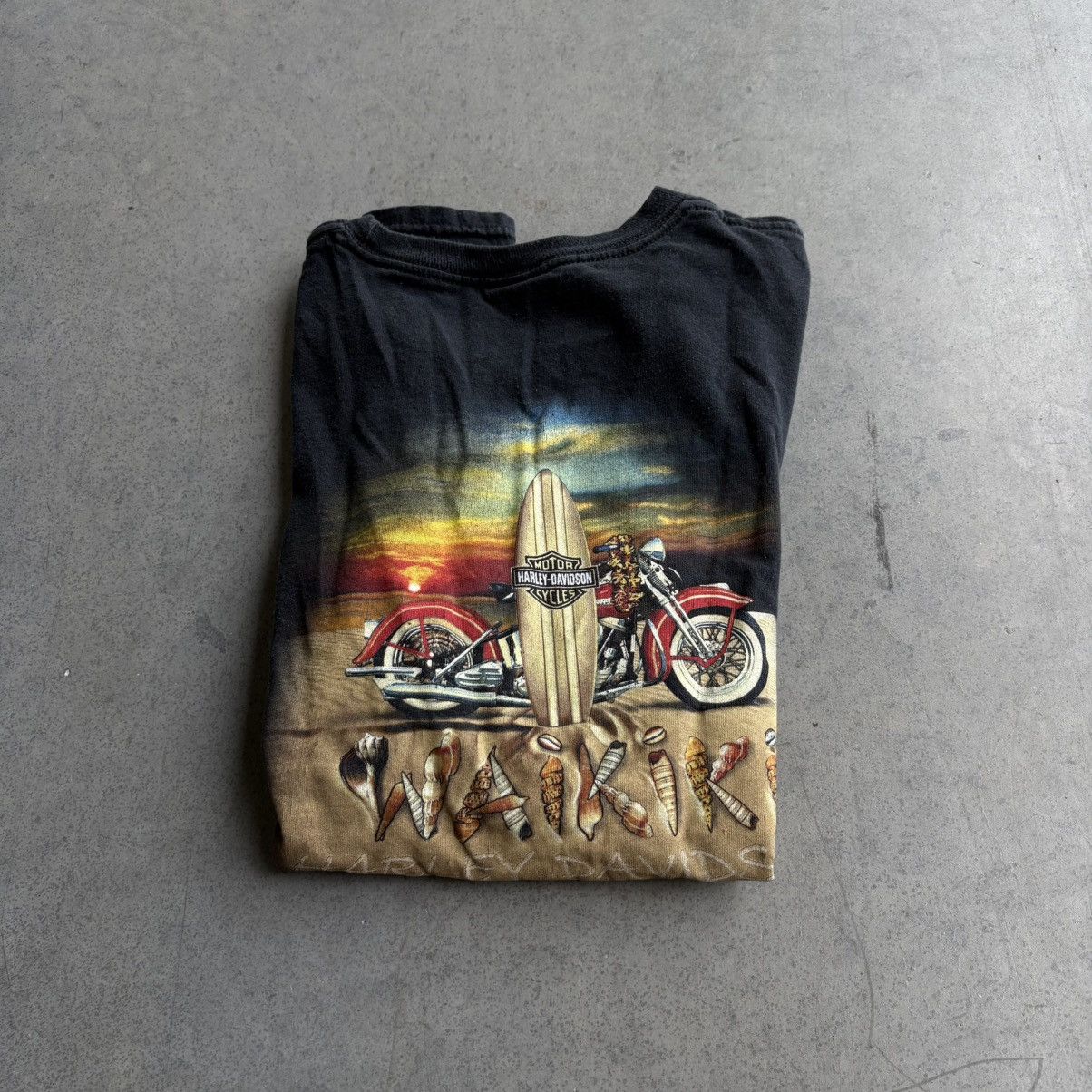 Harley Davidson × Vintage Vintage Harley Davidson Black Beach Shirt XL Motorcycle Tee Size US XL / EU 56 / 4 - 10 Thumbnail