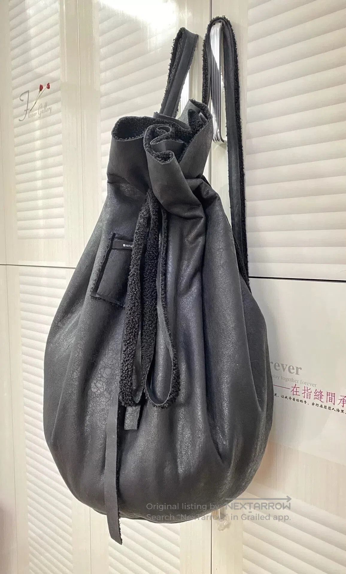 Other Dark Monk Distressed Sheepskin Sack Bag. Size ONE SIZE - 4 Thumbnail