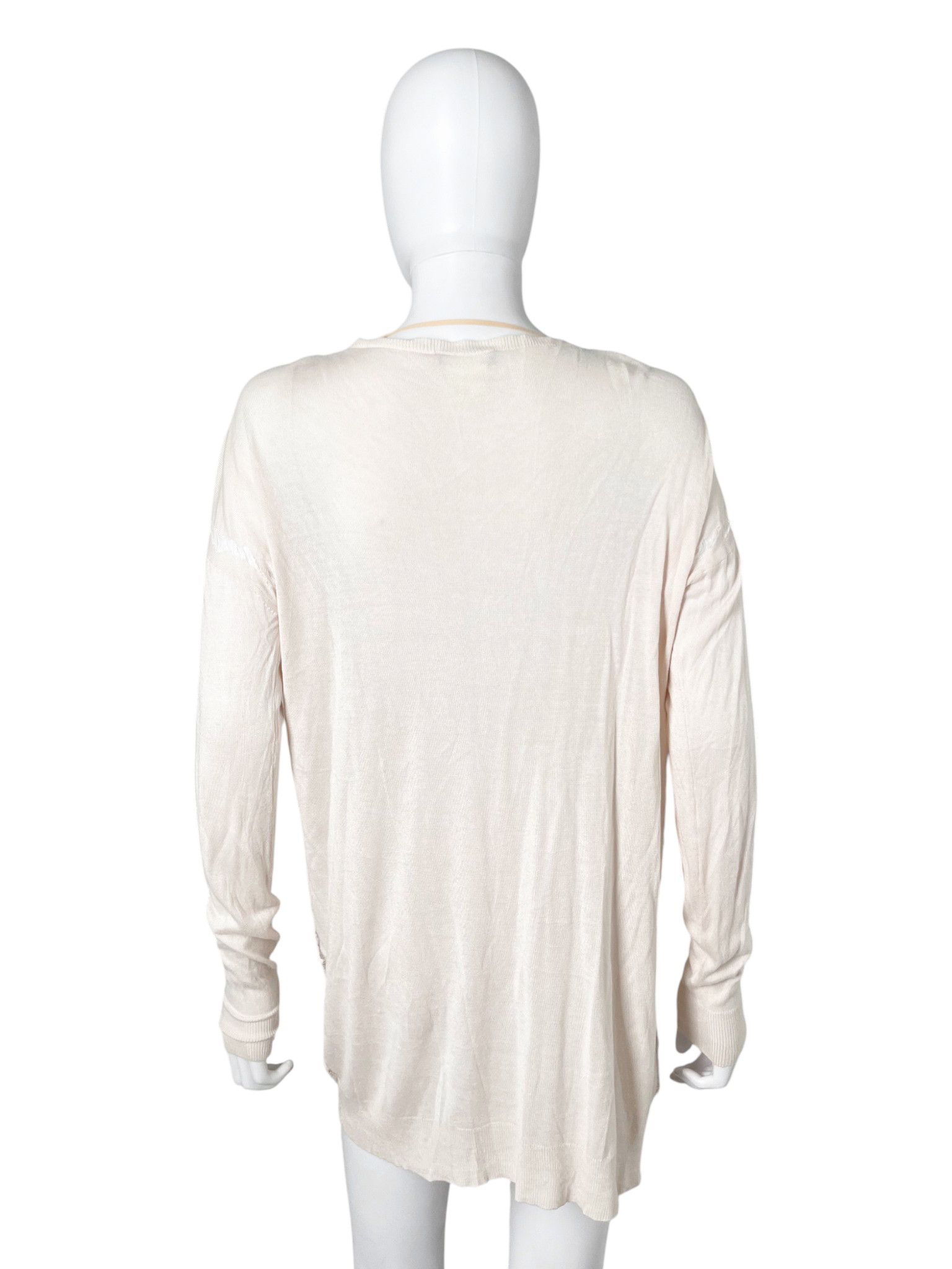 Ann Demeulemeester 2000's Cut-Out Distressed Oversize Pink Sweater Size M / US 6-8 / IT 42-44 - 3 Thumbnail