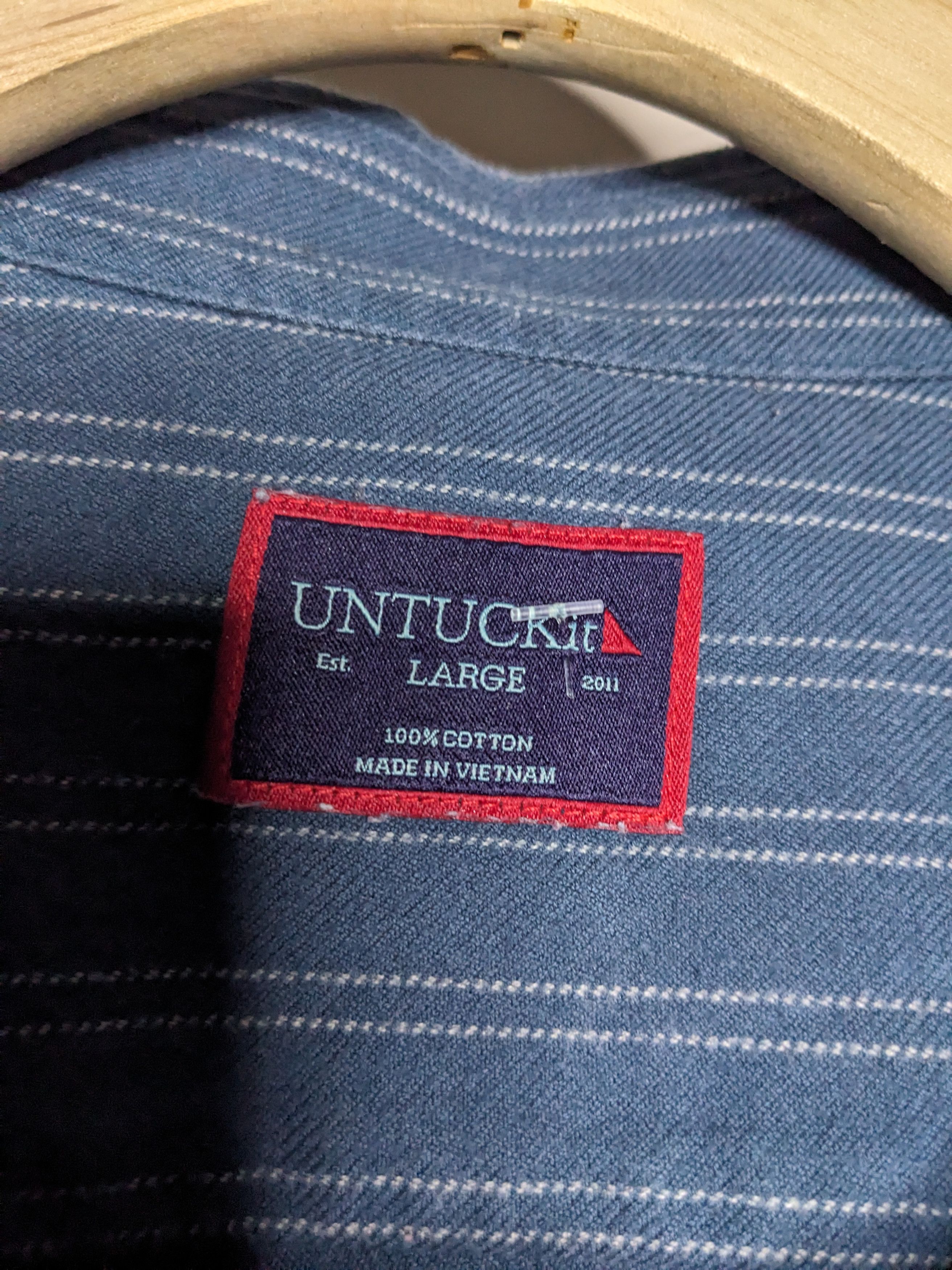 UNTUCKit UNTUCKit Brushed Cotton Striped Shirt Size Large Button Up Size US L / EU 52-54 / 3 - 8 Thumbnail