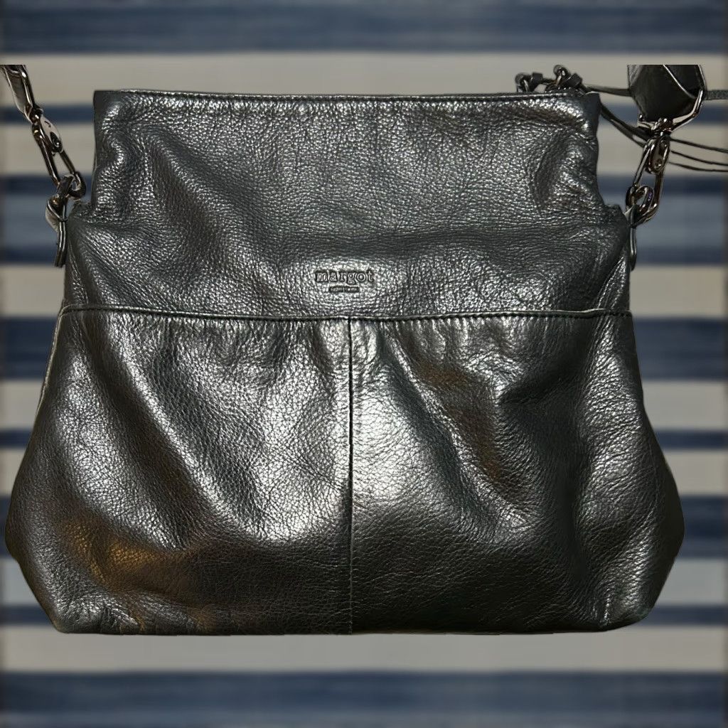 Vintage Margot New York HandBag Crossbody Purse Black Leather Women’s Shoulder Bag Crossbody Strap Adjustable Bag Charm Size ONE SIZE - 1 Thumbnail