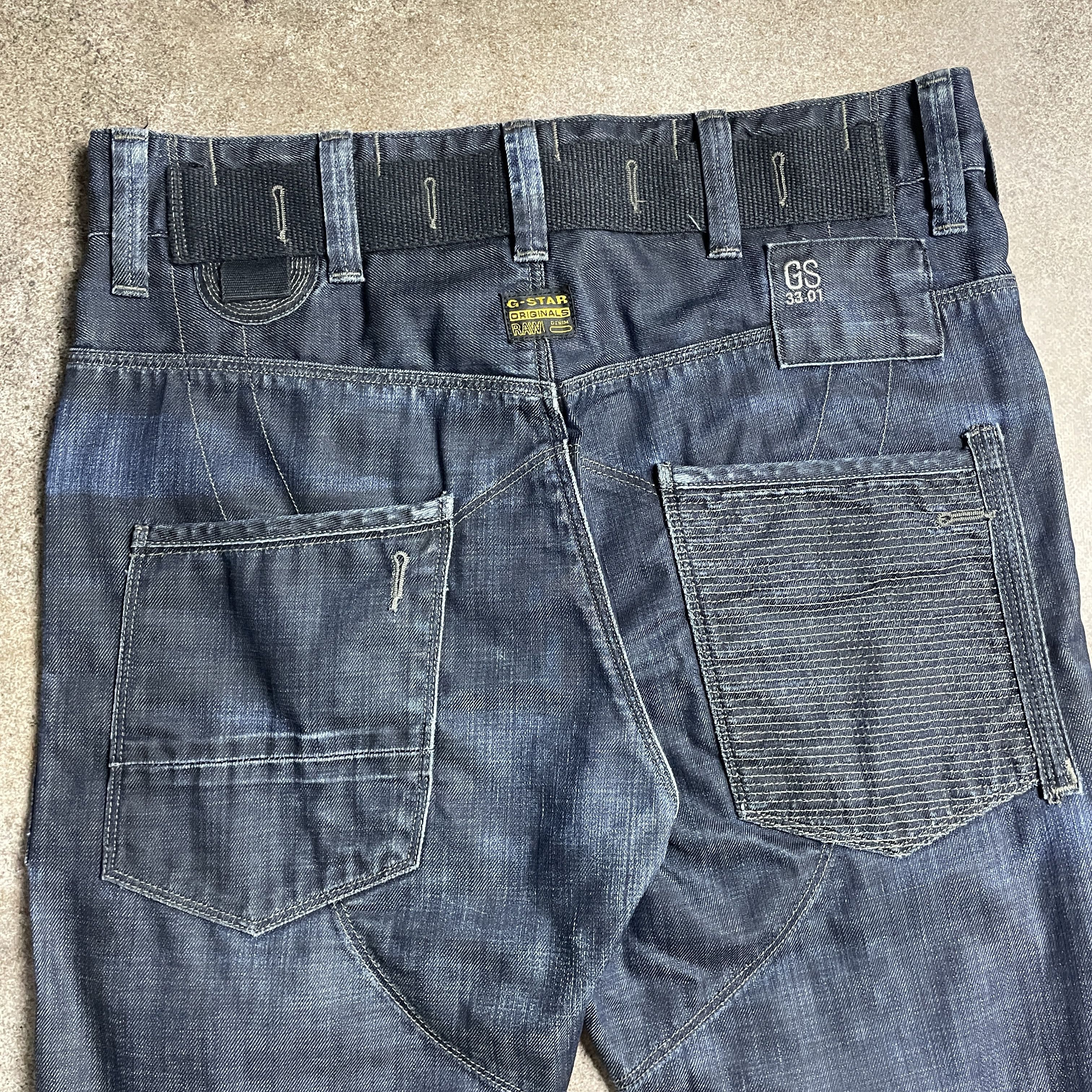 G-Star × Marc Newson ⭐ G-Star Raw Elwood 3301 Flared Denim Navy Jeans Pants Size US 34 / EU 50 - 9 Thumbnail
