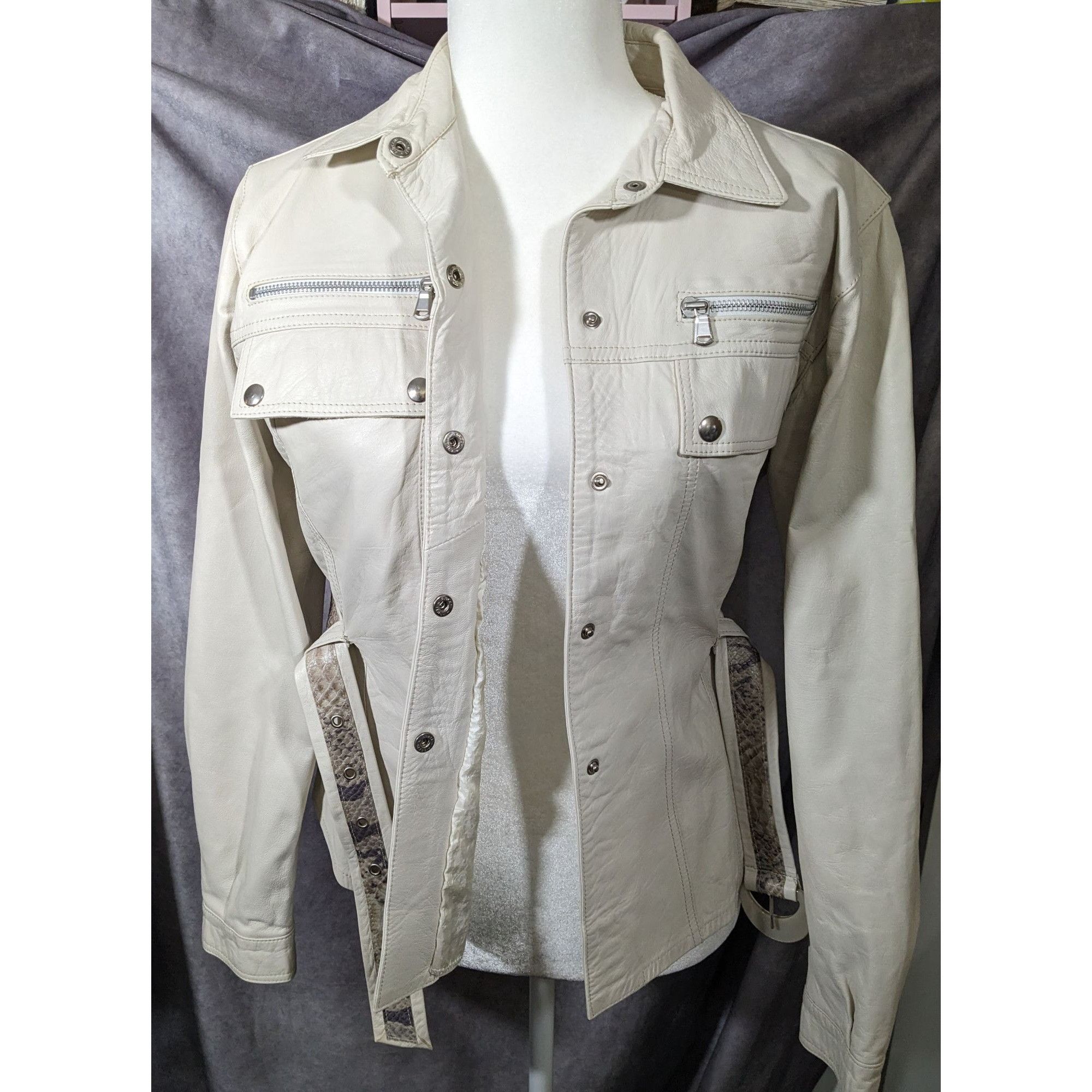 Other Vintage Pellicceria OK Pelle Genuine Italian Leather Jacket Size M / US 6-8 / IT 42-44 - 7 Thumbnail
