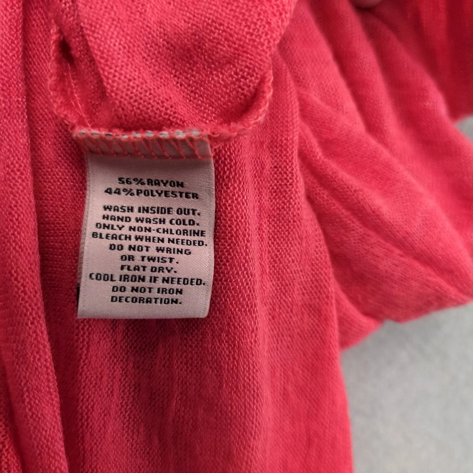 Juicy Couture Juicy Couture Coral Pink Black Rhinestone Keyhole Neck Top Size XL / US 12-14 / IT 48-50 - 4 Thumbnail