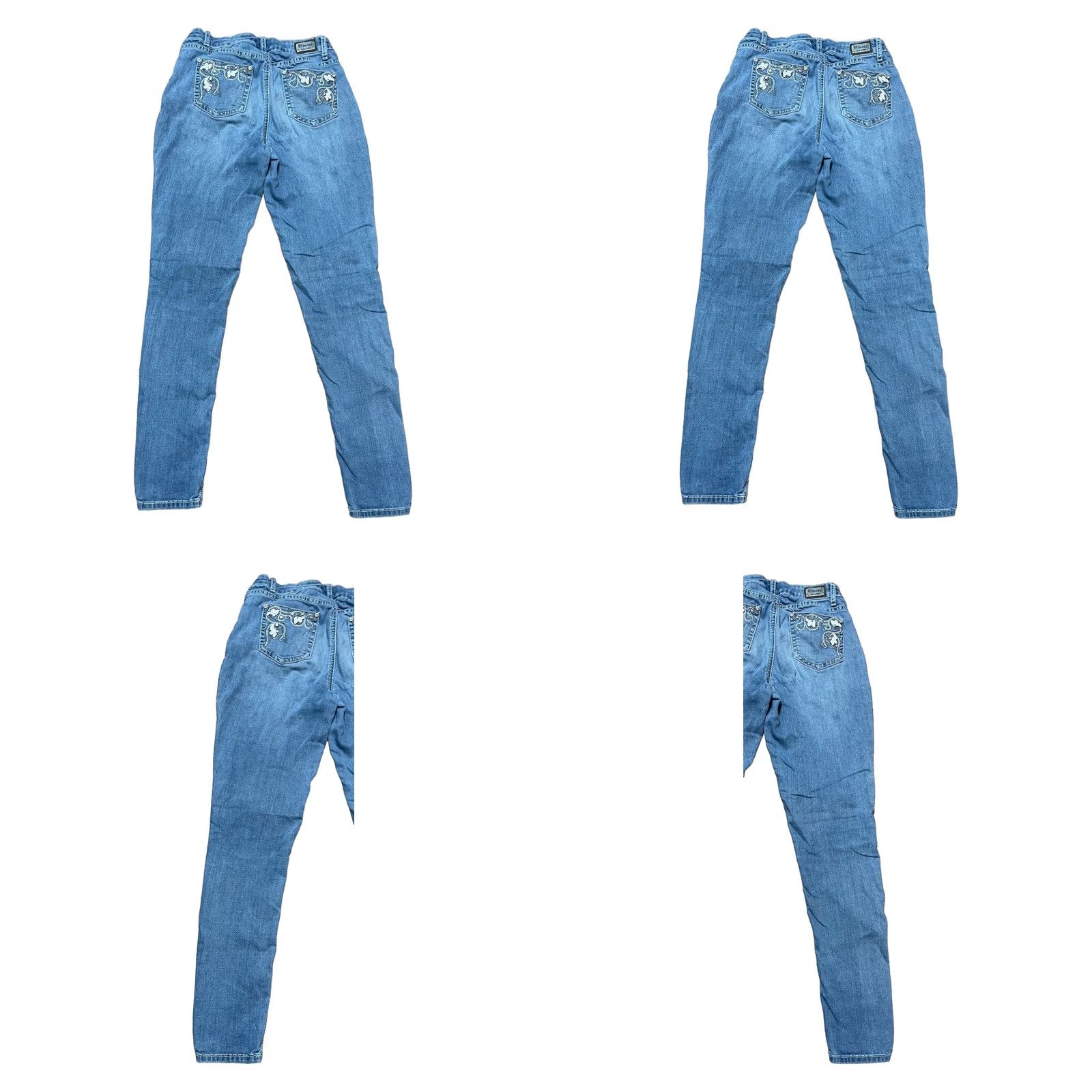 Vintage D'mode Women’s Studded Embroidered Blue Jean Pants Sz 7 Straight Leg Rhinestones Jeans Women 90s Vintage No Size 28" / US 6 / IT 42 - 8 Thumbnail