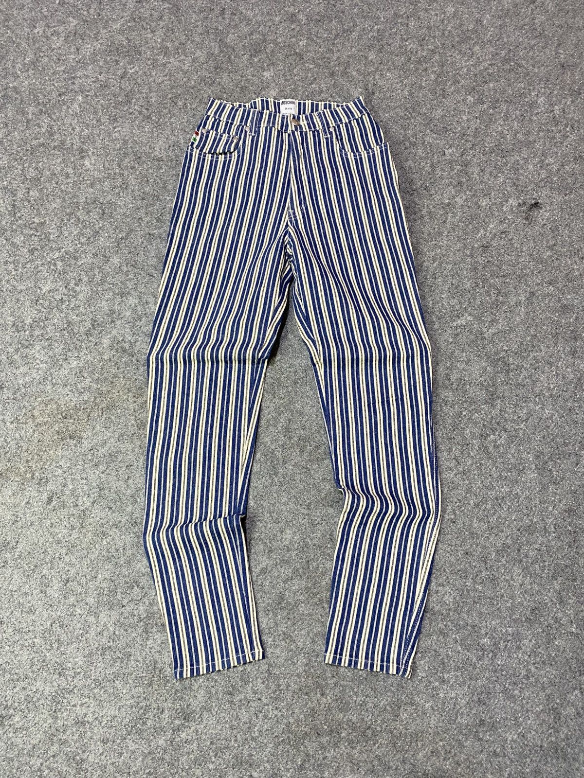 Moschino Vintage Moschino Italy Stripe Flare Jeans Size 23" - 1 Thumbnail