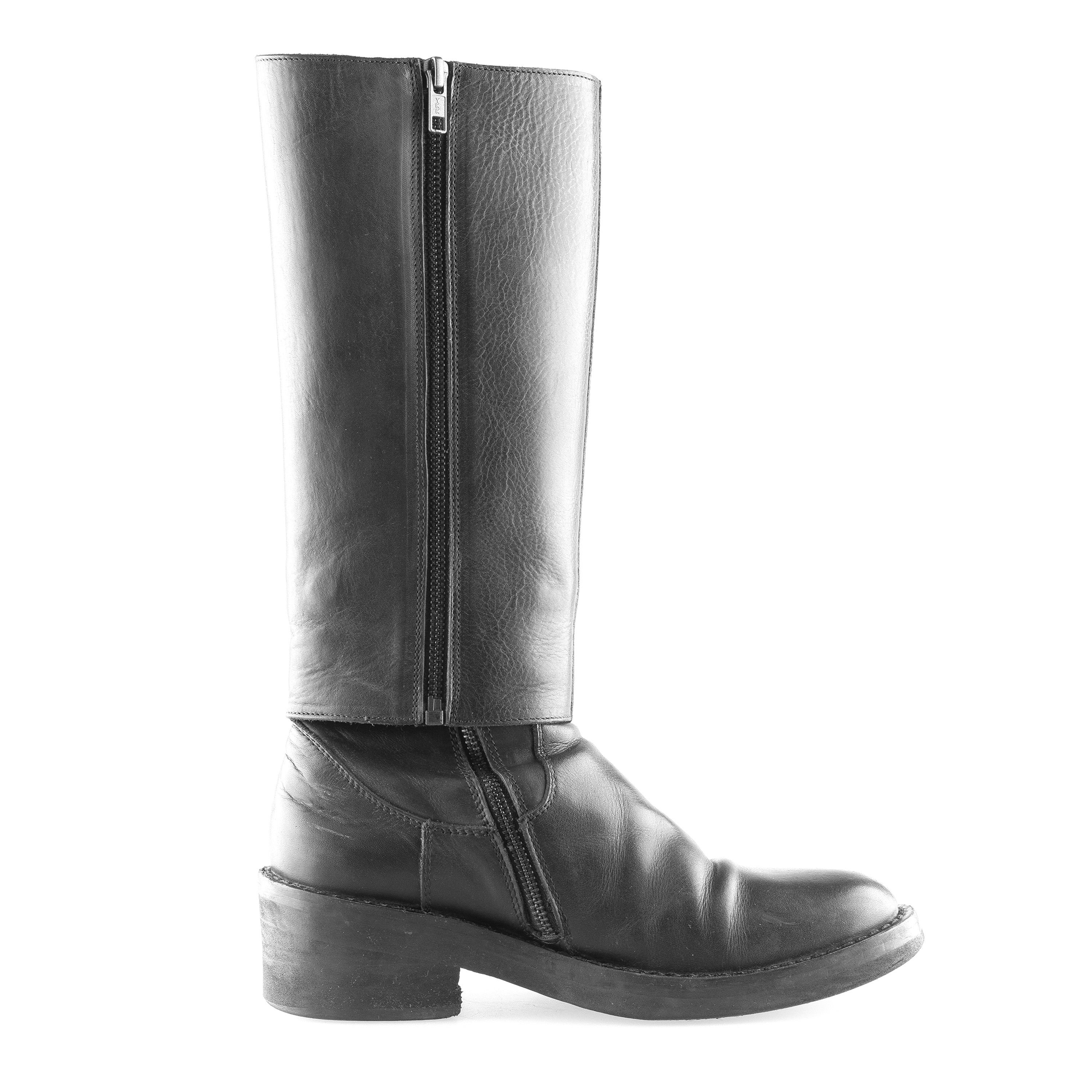 Ann Demeulemeester Ann Demeulemeester Convertible Black Leather Boots (37,5 EU) Size US 6.5 / IT 36.5 - 5 Thumbnail