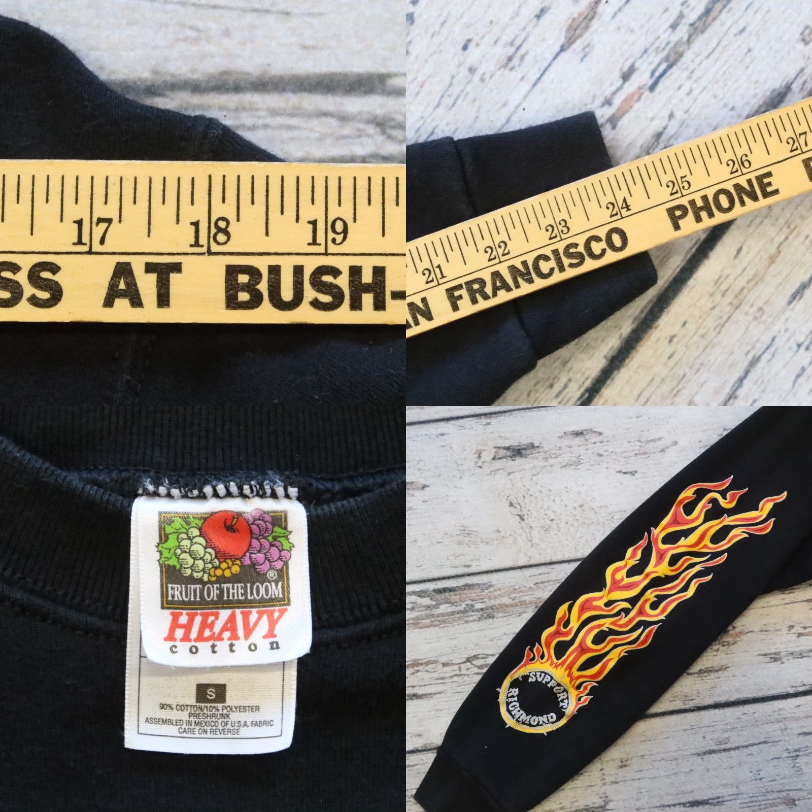 Fruit Of The Loom VINTAGE Richmond Crewneck Sweatshirt Men S Black 1981 Hells Angels Red & White Support Richmond Crewneck Sweatshirt Size US S / EU 44-46 / 1 - 8 Thumbnail