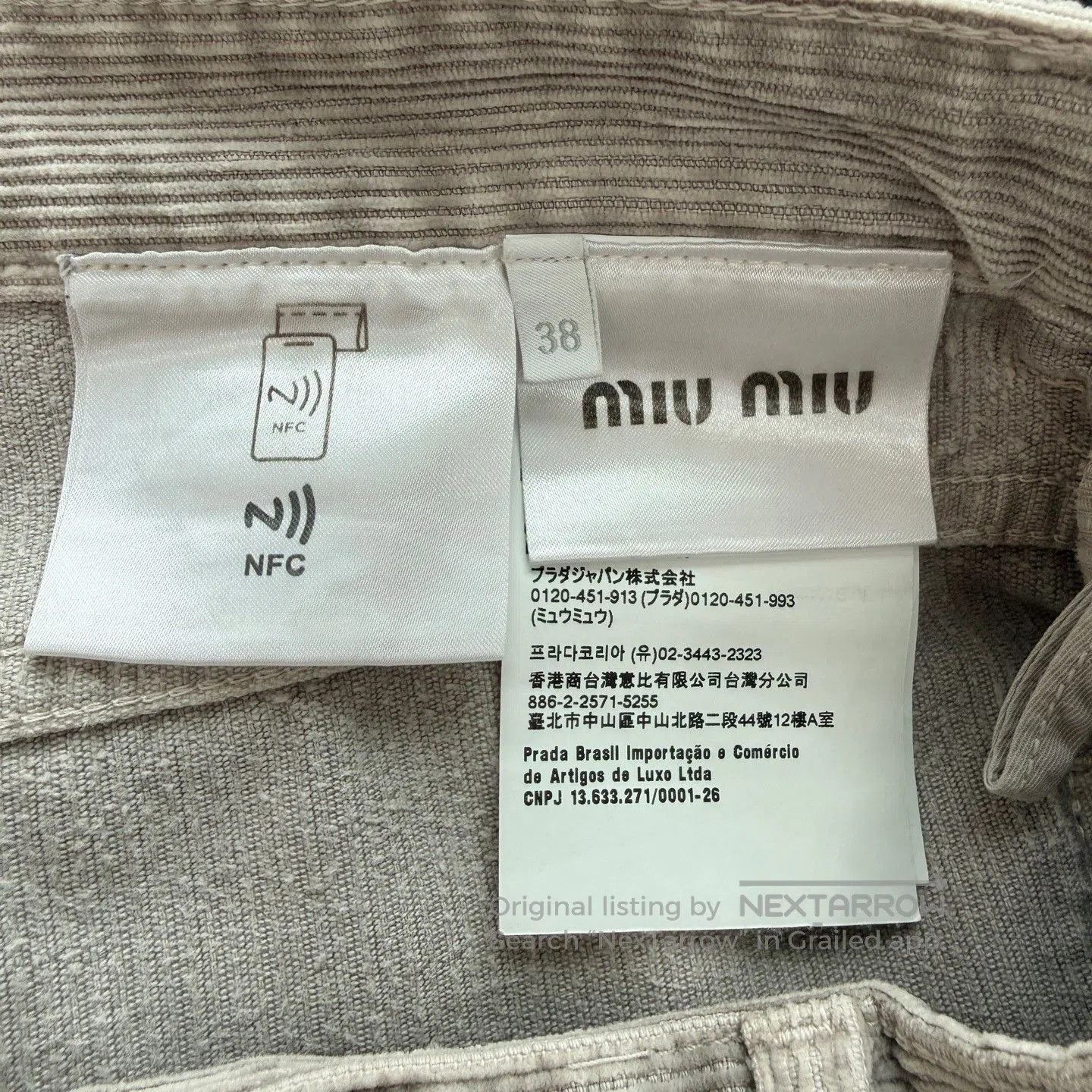 Miu Miu MIU MIU Corduroy Mid. Size 37" - 5 Thumbnail