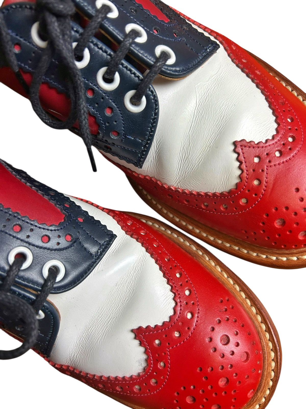 Tricker's Rare Vintage UK Trickers Multi-colour Derby Brogues shoes Size US 10 / EU 43 - 6 Thumbnail