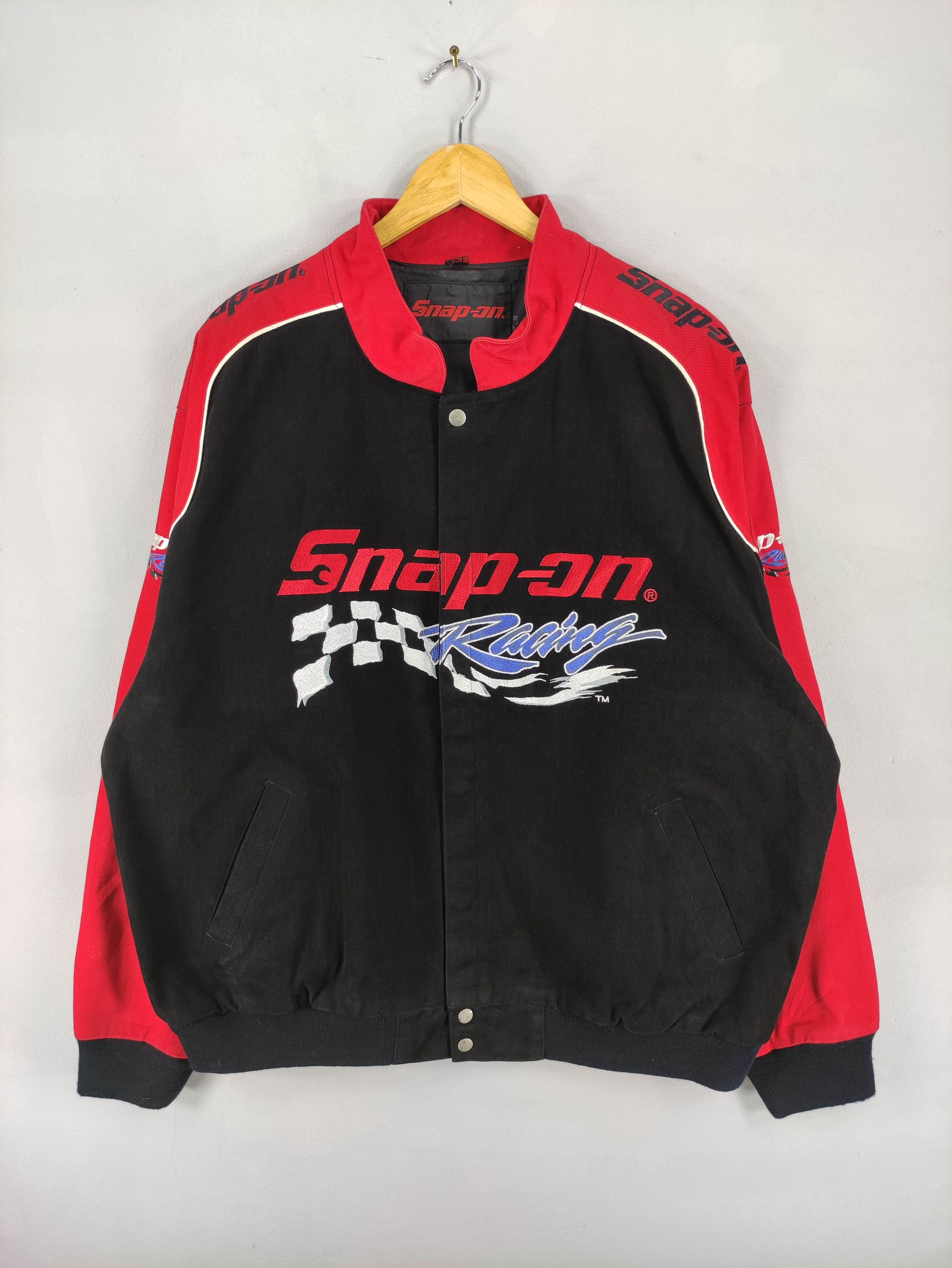 Vintage Snap On Racing Varsity Jacket Snap Button