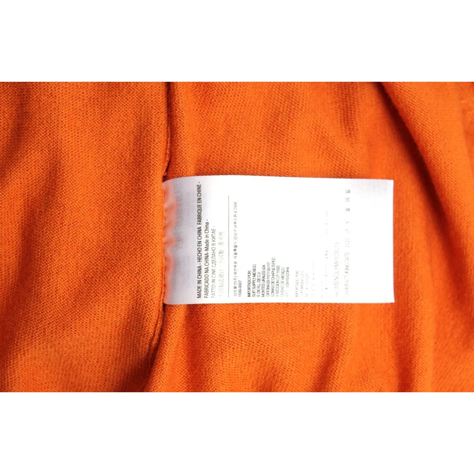 Suitsupply SUITSUPPLY Olympics T-Shirt Women's 2XL Merino Wool Blend Knit Short Sleeve Orange Size XXL / US 16-18 / IT 52-54 - 7 Thumbnail