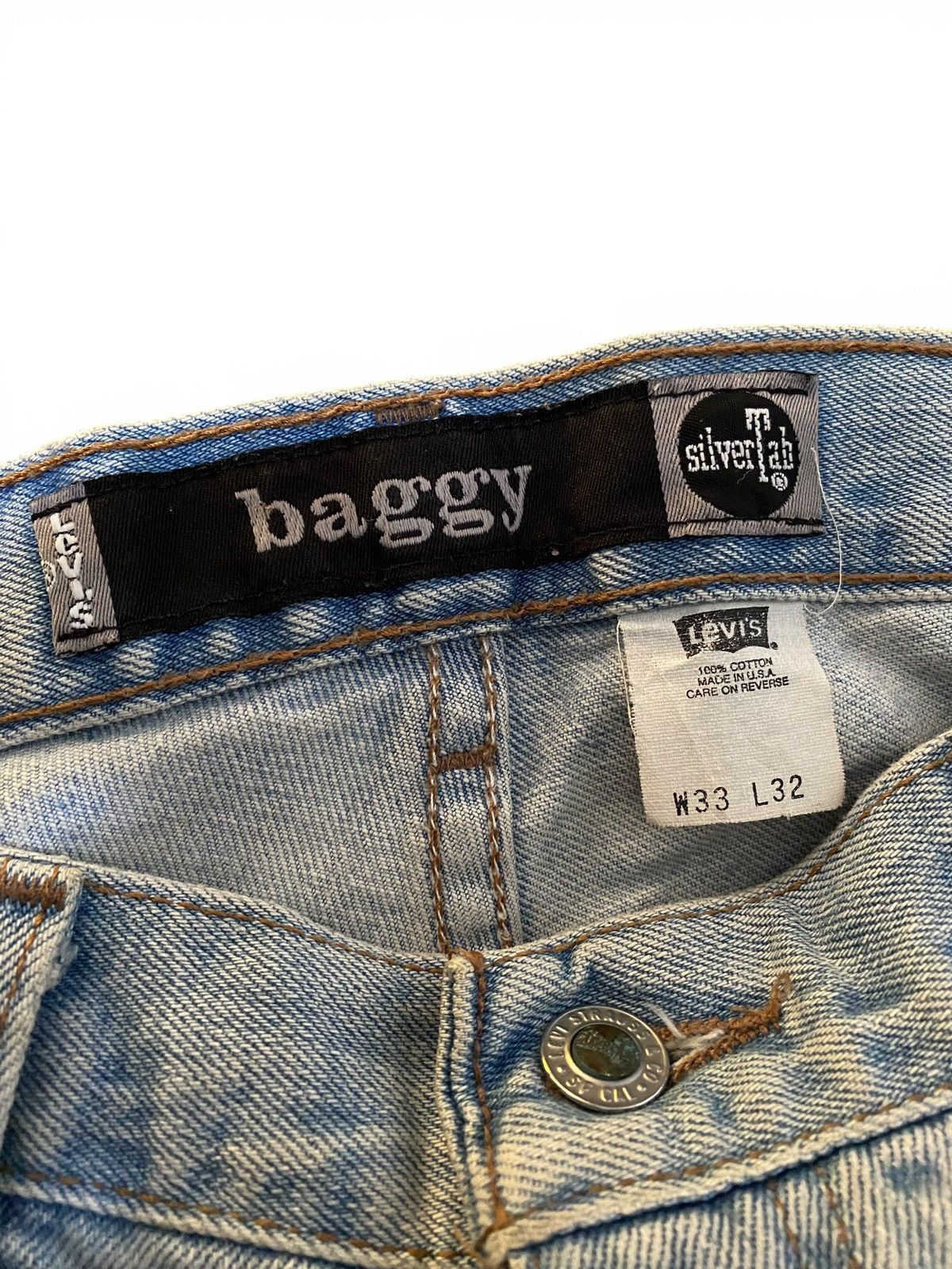 Levi's Vintage 90’s Baggy Levis Silvertab Light Blue Jeans Size US 33 - 4 Thumbnail