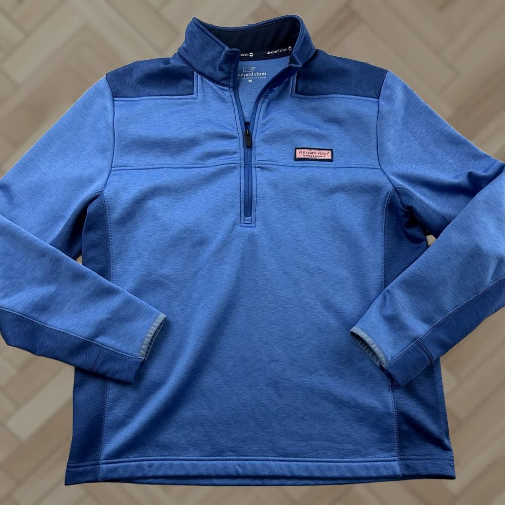 Vineyard Vines Vineyard Vines Jacket Fleece Lined 1/4 Zip Pullover Blue Men's M Size US M / EU 48-50 / 2 - 1 Thumbnail