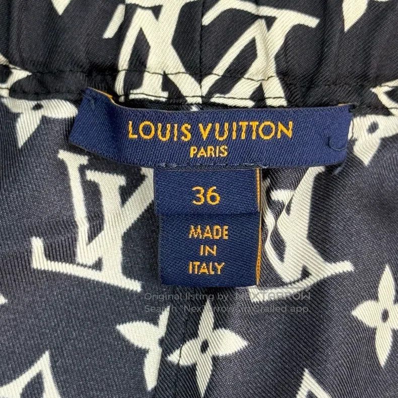 Louis Vuitton Louis Vuitton Black presbyopic full-print silk trousers Size US 36 / EU 52 - 5 Thumbnail