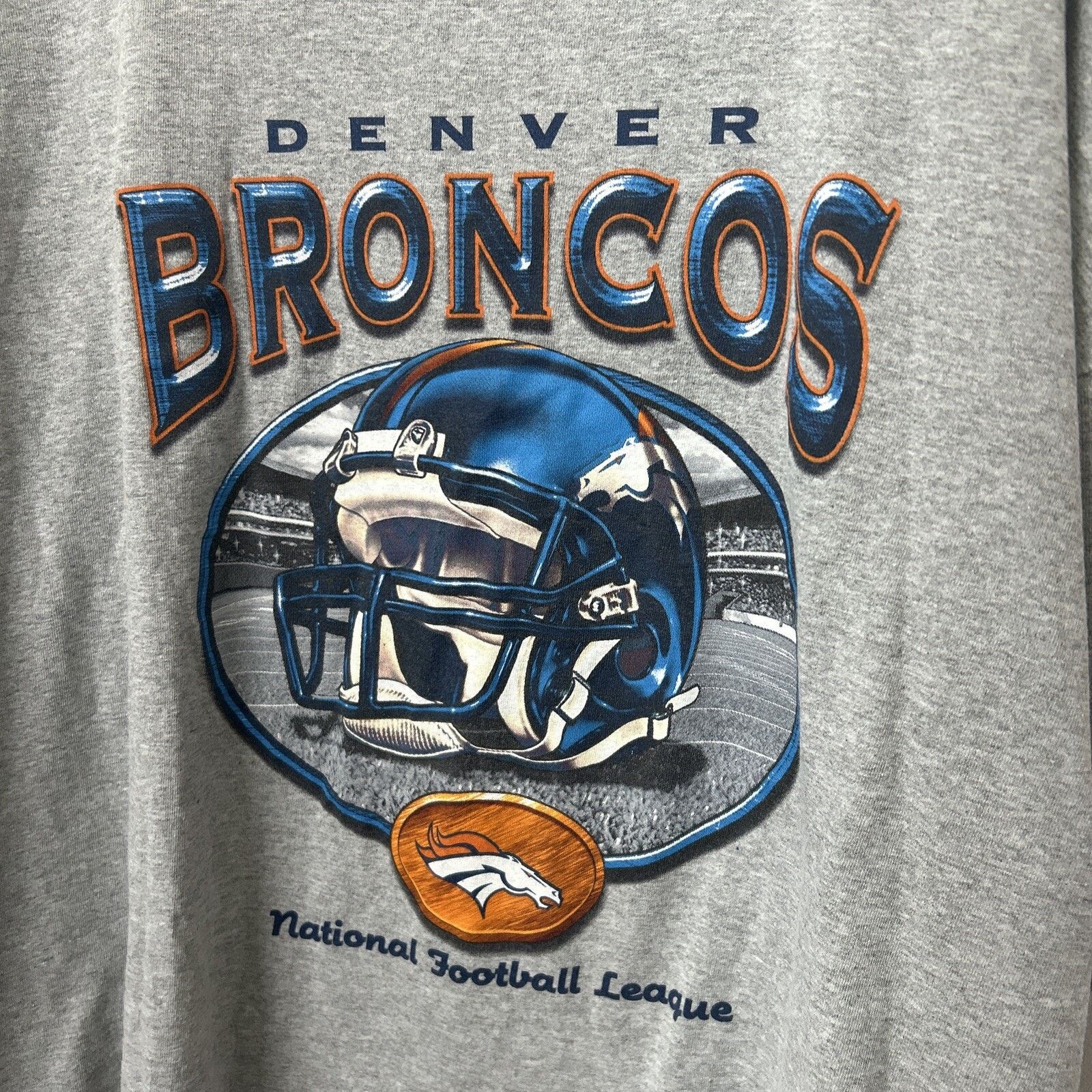 NFL Denver Broncos NFL Tag Grey Football T-Shirt Size 2XL Size US XXL / EU 58 / 5 - 5 Thumbnail