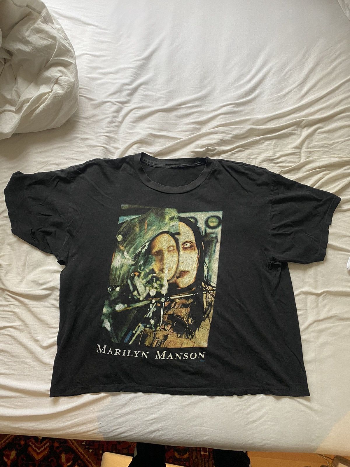 image of Vintage Marilyn Manson T-Shirt in Black, Men's (Size XL)