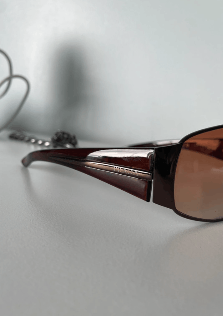 Prada × Vintage PRADA Sunglasses Flame 2004 Star Sport Metal Shield Wrap Size ONE SIZE - 2 Thumbnail