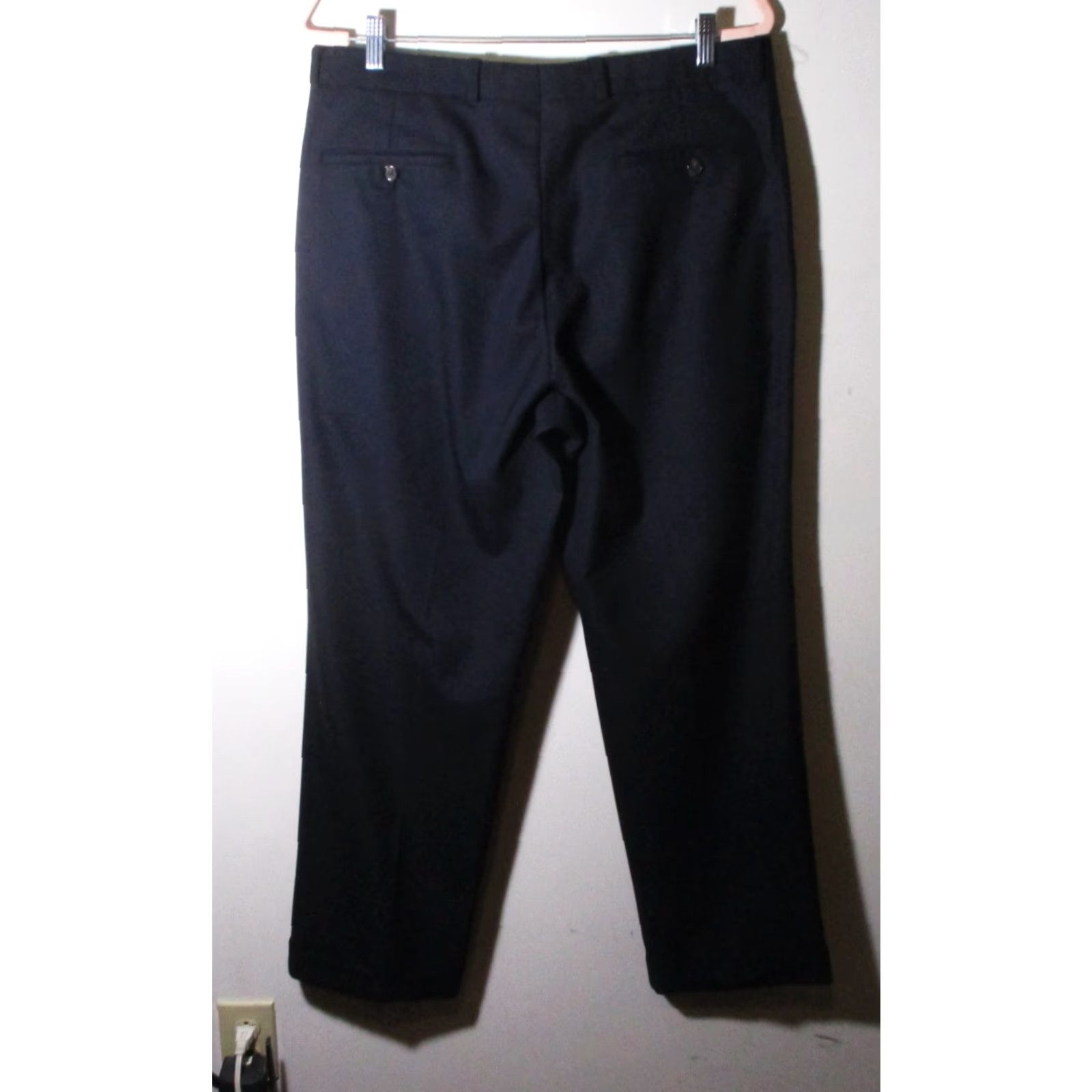 Ralph Lauren LAUREN Ralph Lauren Men Dress Pants Navy Blue Wool 34W 29L Adjustable 5-Pocket Regular Rise Belt Loops Straight Front Pleated Zip Size US 34 / EU 50 - 3 Thumbnail
