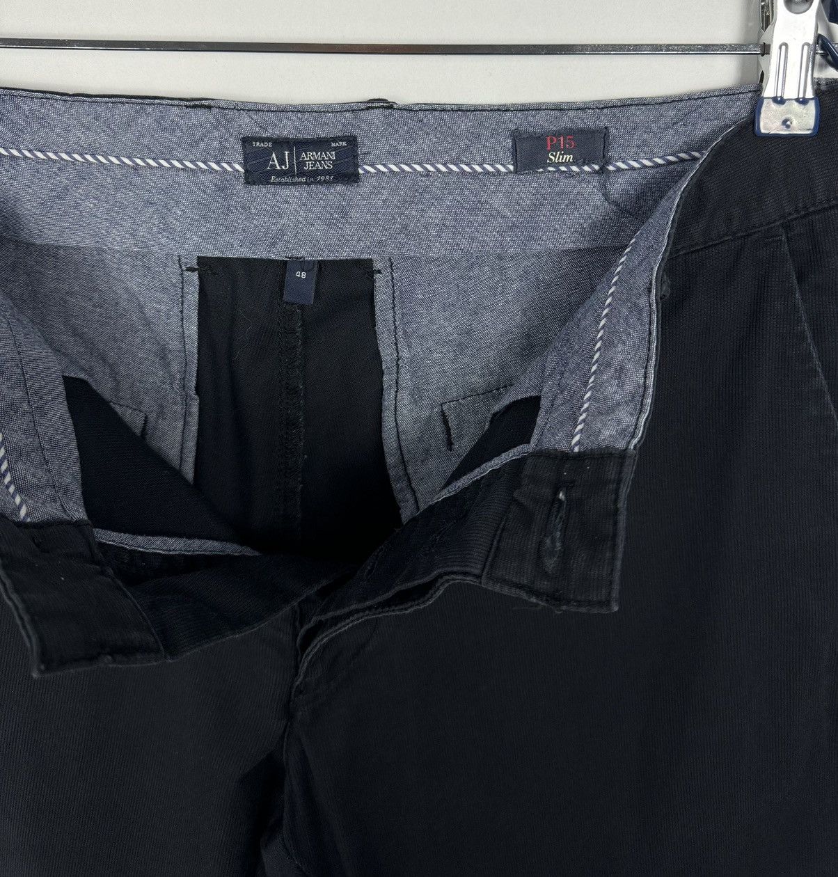 Armani Armani Jeans Slim Fit PS15 Navy Cotton Pants Size US 32 / EU 48 - 8 Thumbnail