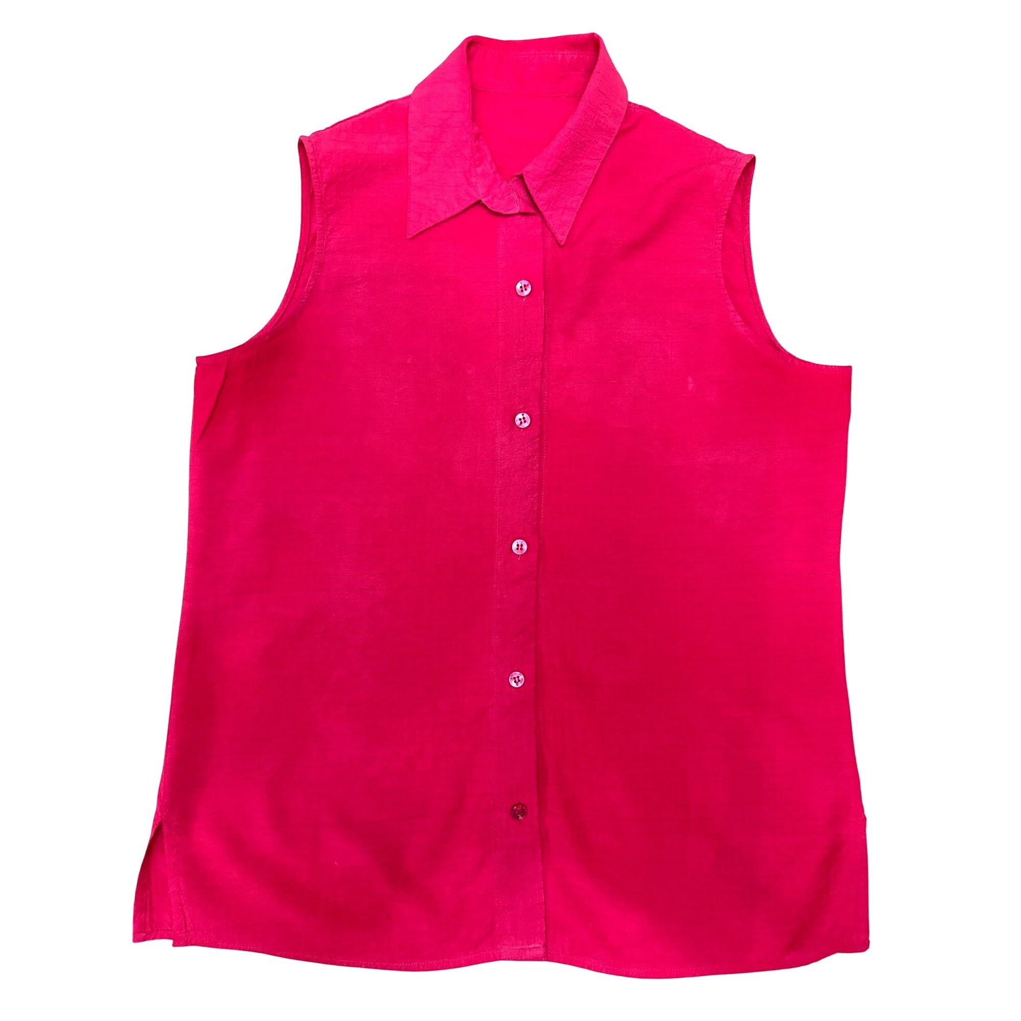Other CCC Sleeveless Silhouette Red Button Down Blouse With Collar Size L / US 10 / IT 46 - 5 Thumbnail