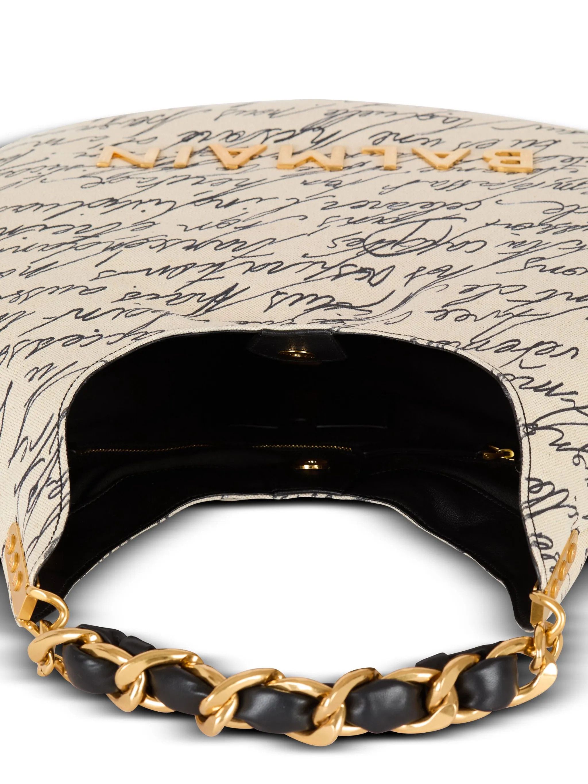 Balmain o1srvl11e1125 Size: OS / Soft Hobo Shoulder Bag White/Black Size ONE SIZE - 6 Thumbnail