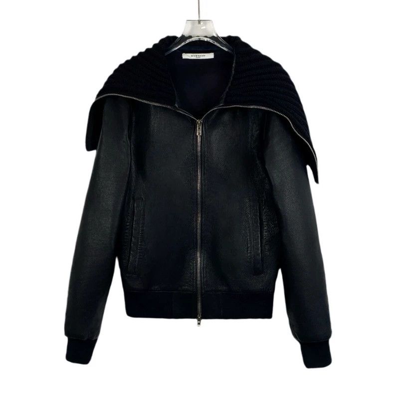 Givenchy Givenchy Black Cowhide Leather Zipper Long Sleeve Blazer Size US M / EU 48-50 / 2 - 1 Thumbnail