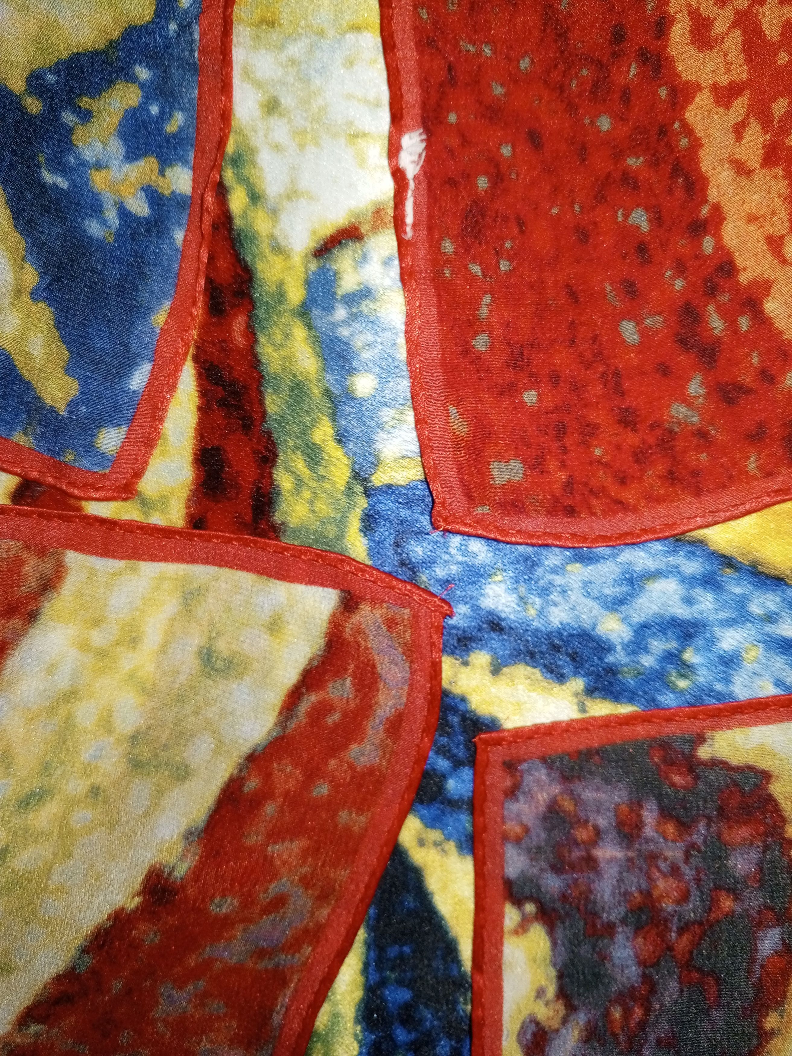 Vintage METROPOLITAN MUSEUM Souvenir Abstract Large Silk Scarf 34x34 Size ONE SIZE - 11 Thumbnail