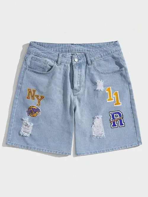 Jean Komura x Ayano Ripped Retro Graphic Denim Jeans shorts Size US 32 / EU 48 - 2 Thumbnail