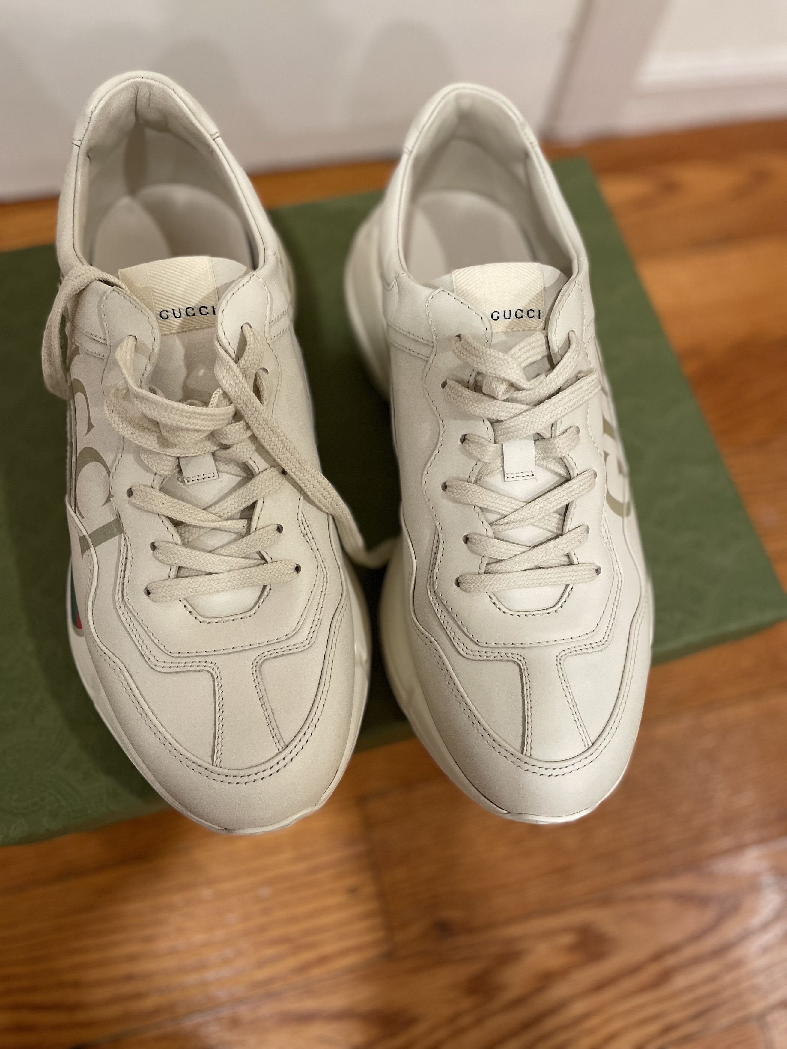 Gucci Men's Rhyton Gucci Logo Leather Sneaker Size US 9.5 / EU 42-43 - 4 Thumbnail