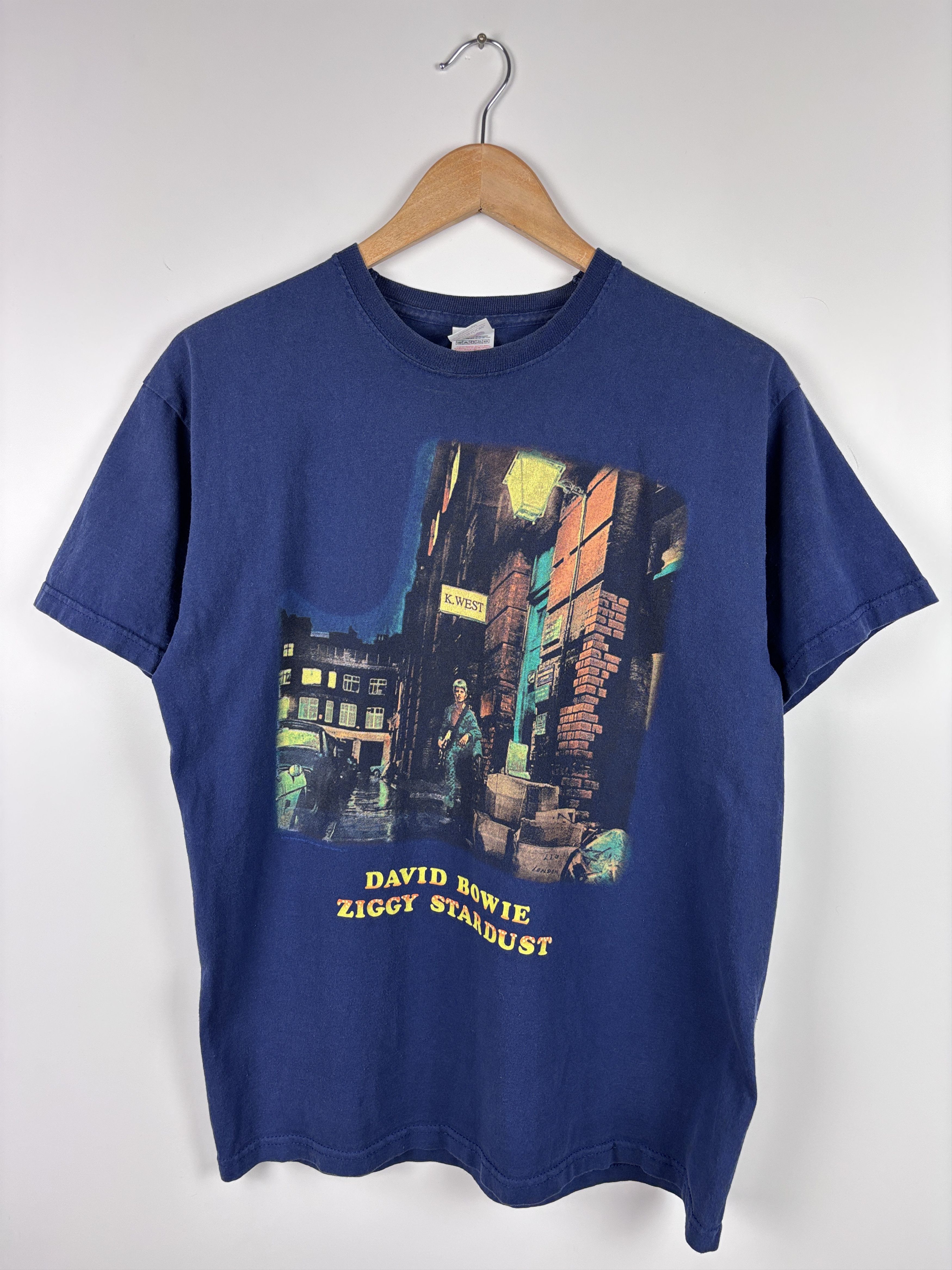 Band Tees Vintage David Bowie Ziggy Stardust T-Shirt Blue Mens Size M Size US M / EU 48-50 / 2 - 1 Thumbnail