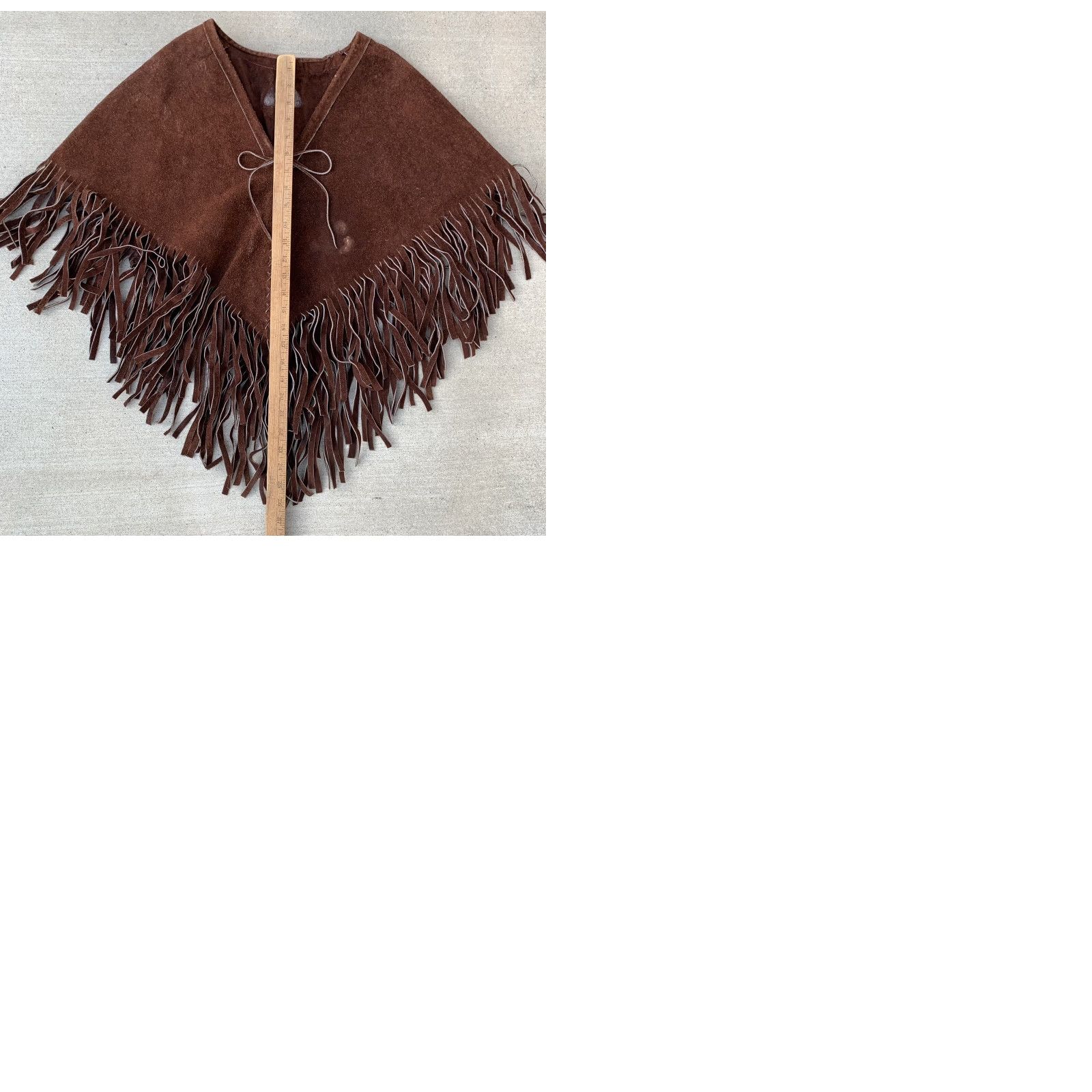 Vintage VINTAGE Western Suede Poncho Fringe Cowgirl Boho Hippie Chic Western Poncho Brown Suede Shirt Womens Mens Adults Boys Girls Size ONE SIZE - 12 Thumbnail