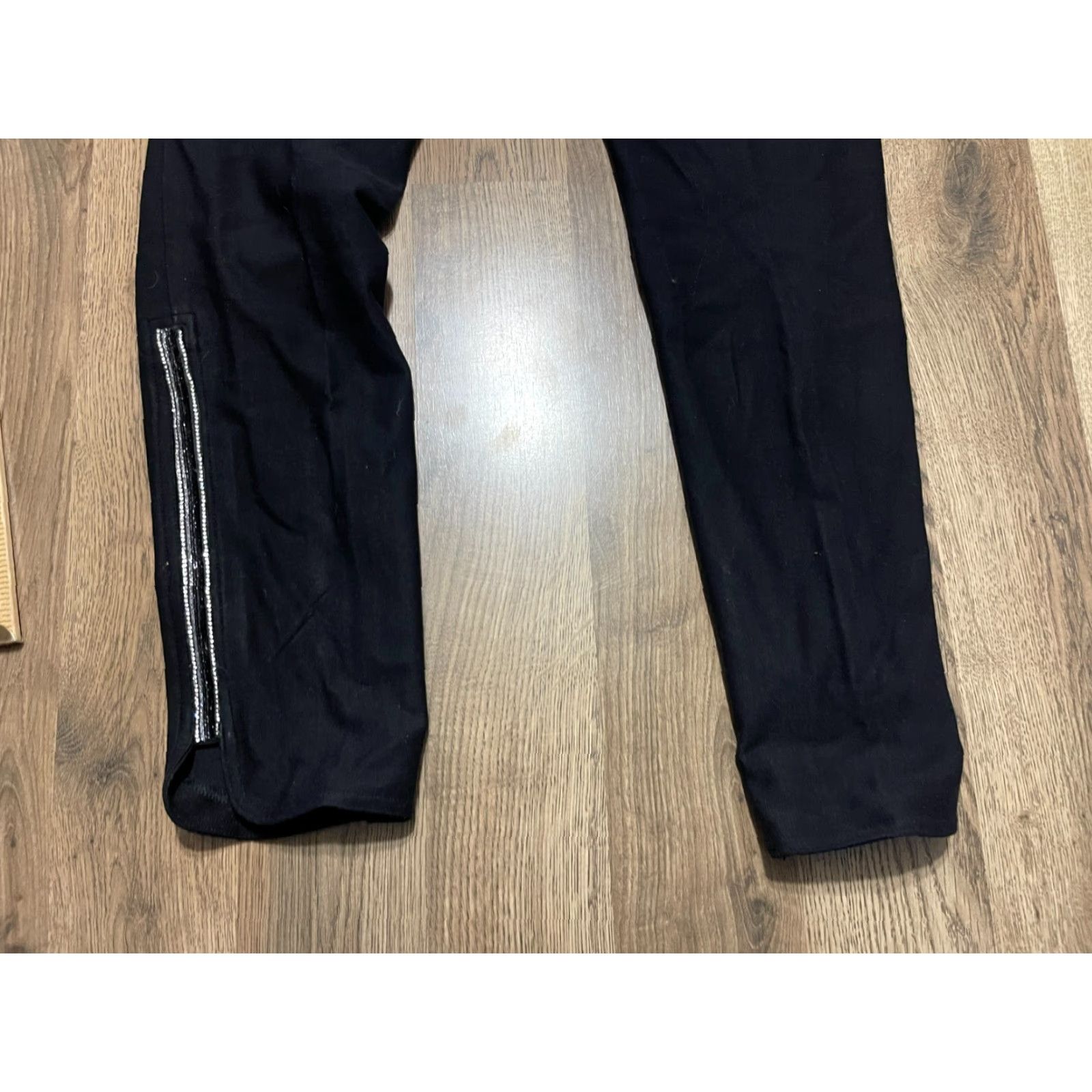 Vintage Ethyl Pants Women's 12 Black Pull On Beads Ankle Size 34" / US 12 / IT 48 - 4 Thumbnail