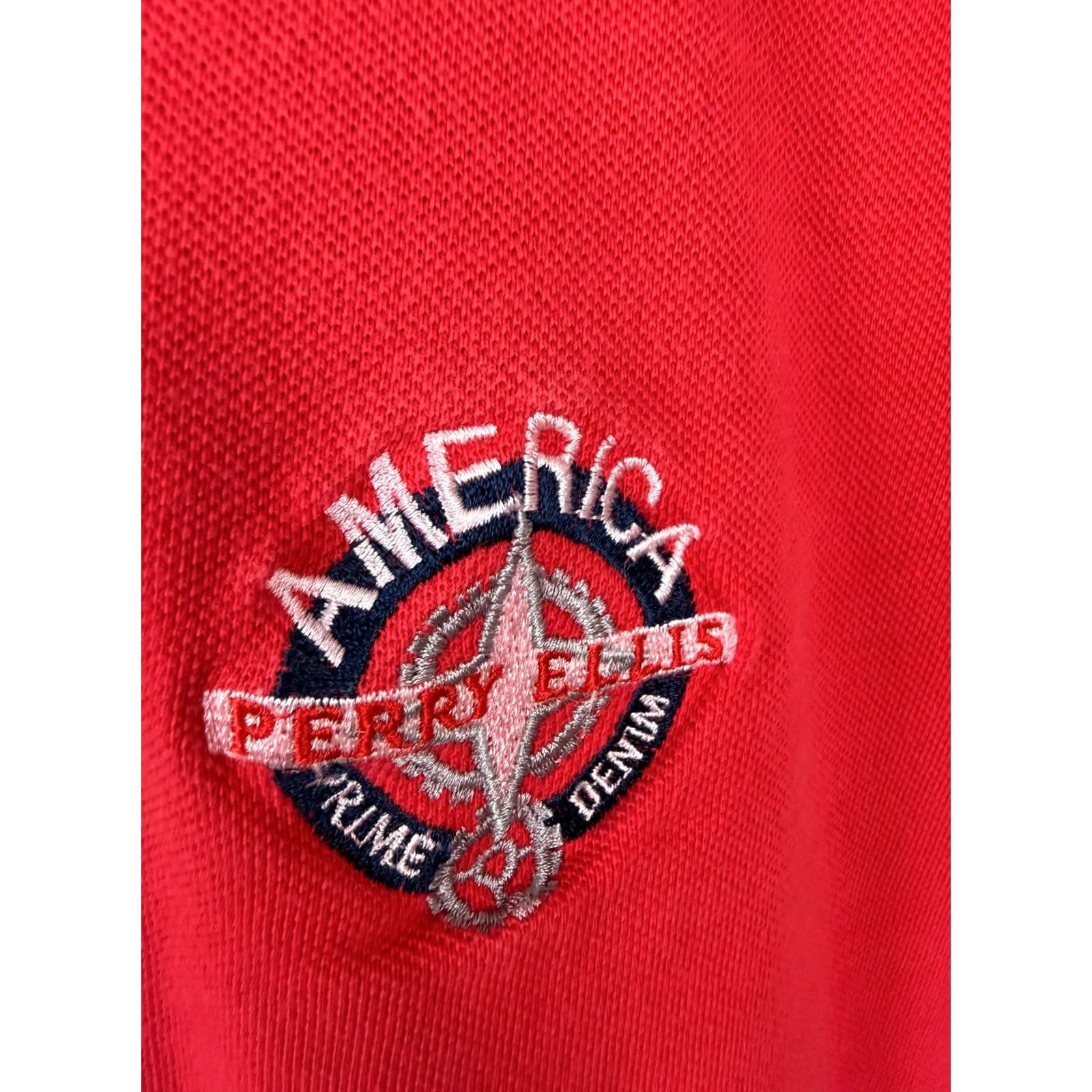 Perry Ellis VINTAGE Perry Ellis Shirt Men Large Mock Neck 90s Red Knit Cotton Long Sleeve T-Shirt Retro 80s 90s Hipster Outdoor Size US L / EU 52-54 / 3 - 2 Thumbnail