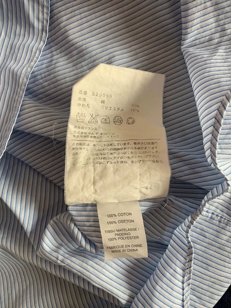 Comme des Garcons Comme Des Garcons Blue and white striped shirt Size M / US 6-8 / IT 42-44 - 2 Thumbnail