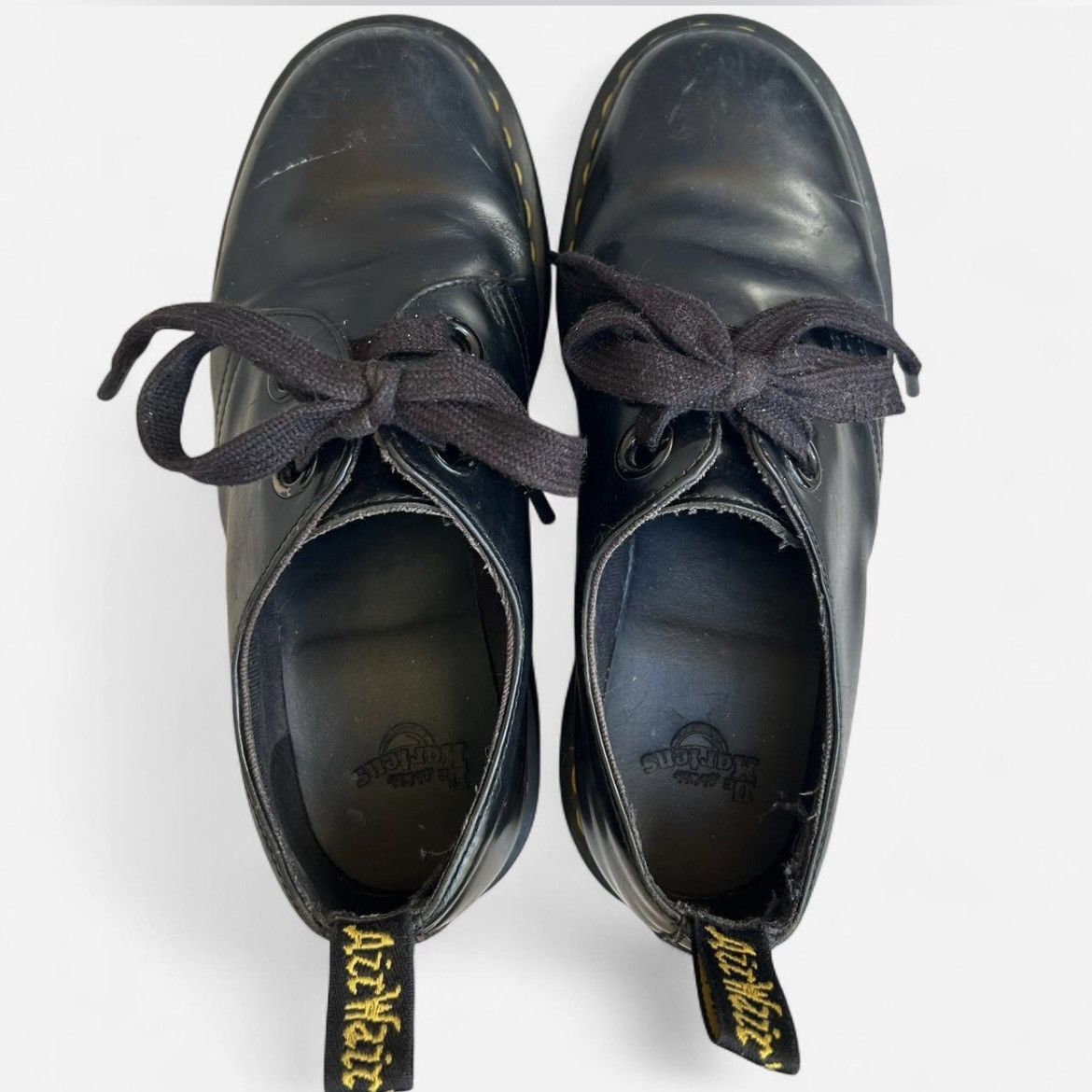 Dr Martens Black Leather Dr. Martens Holly Platform Shoes, Women's (Size 9)