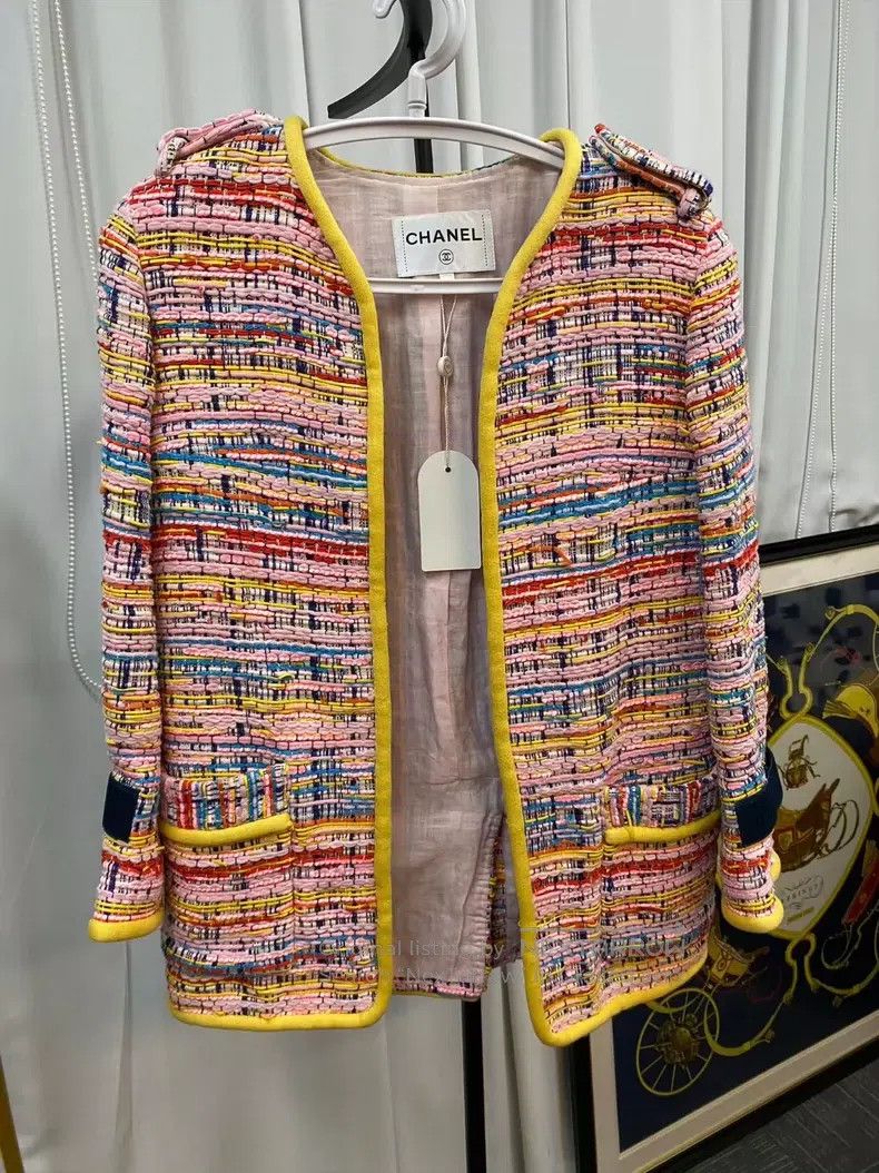 Chanel Chanel Soft tweed coarse tweed medium and long coat Size XXS / US 00 / IT 34 - 1 Thumbnail