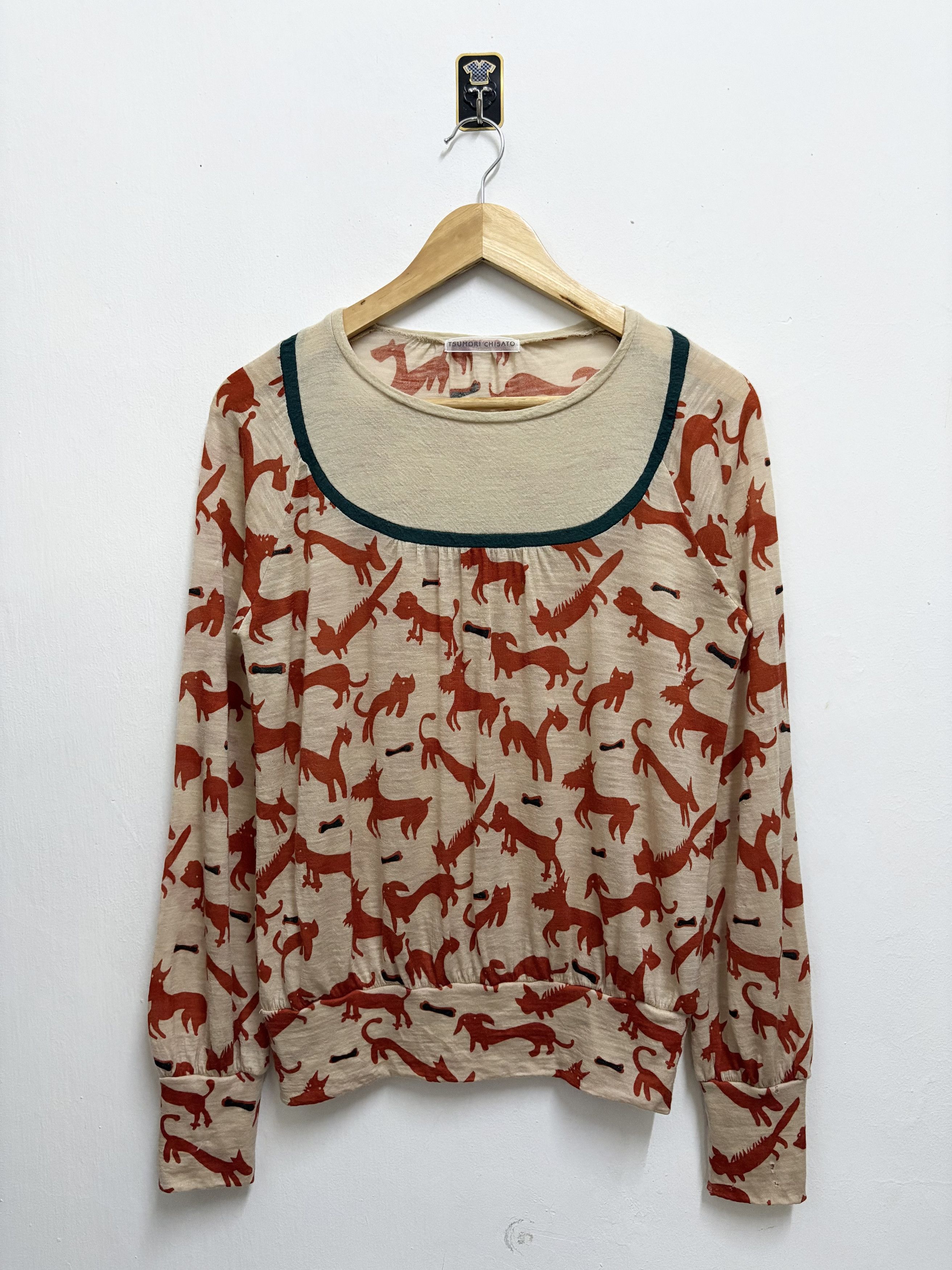 Issey Miyake × Japanese Brand × Tsumori Chisato 2000's Tsumori Chisato Issey Miyake Cat & Dog L/S T-Shirt Size M / US 6-8 / IT 42-44 - 1 Thumbnail