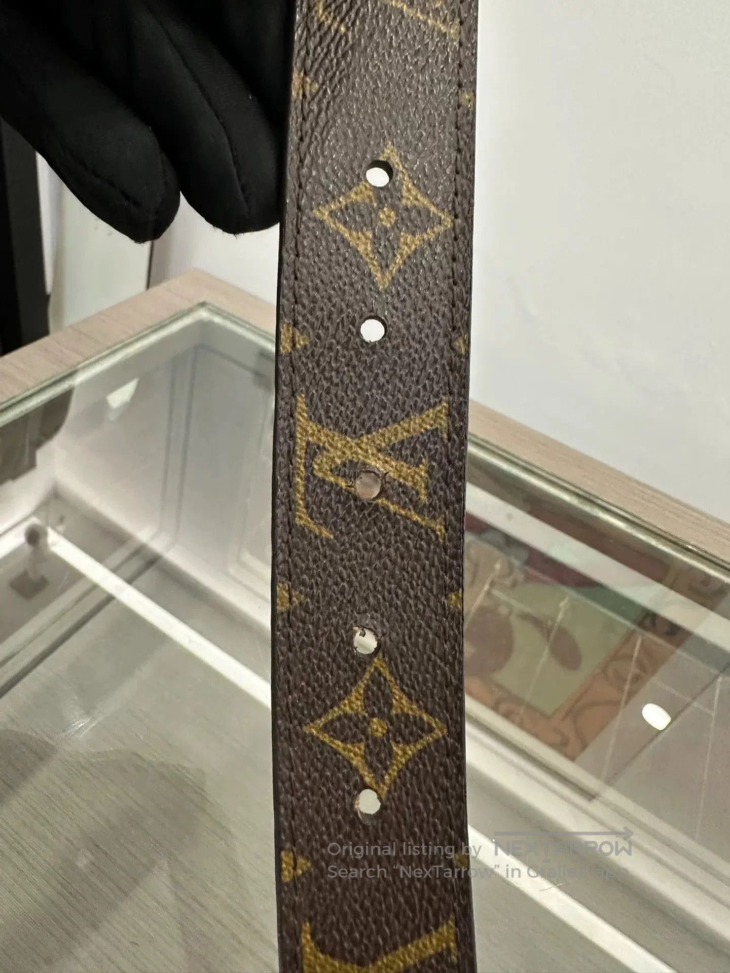 Louis Vuitton LV Classic Brown Monogram 3cm Gold Buckle Belt. Size ONE SIZE - 9 Thumbnail