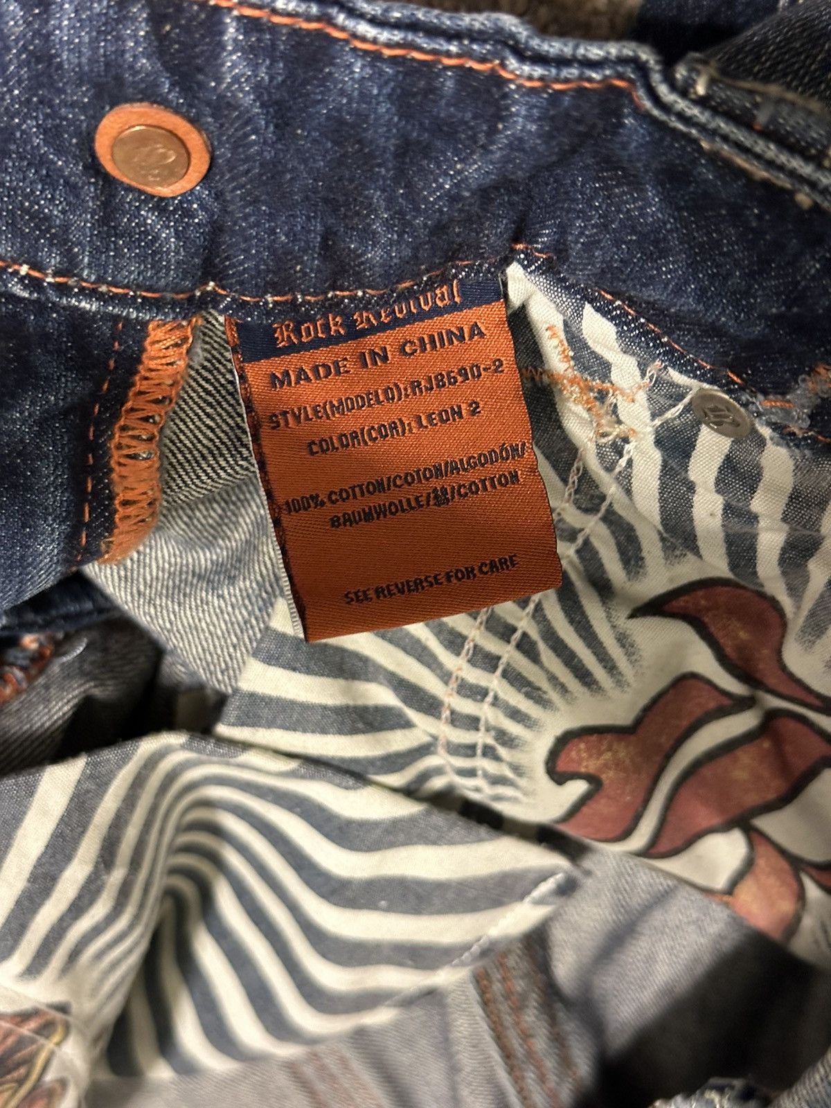 Ed Hardy True Religion Style Y2K Rock Revival Jeans Size US 32 / EU 48 - 3 Thumbnail