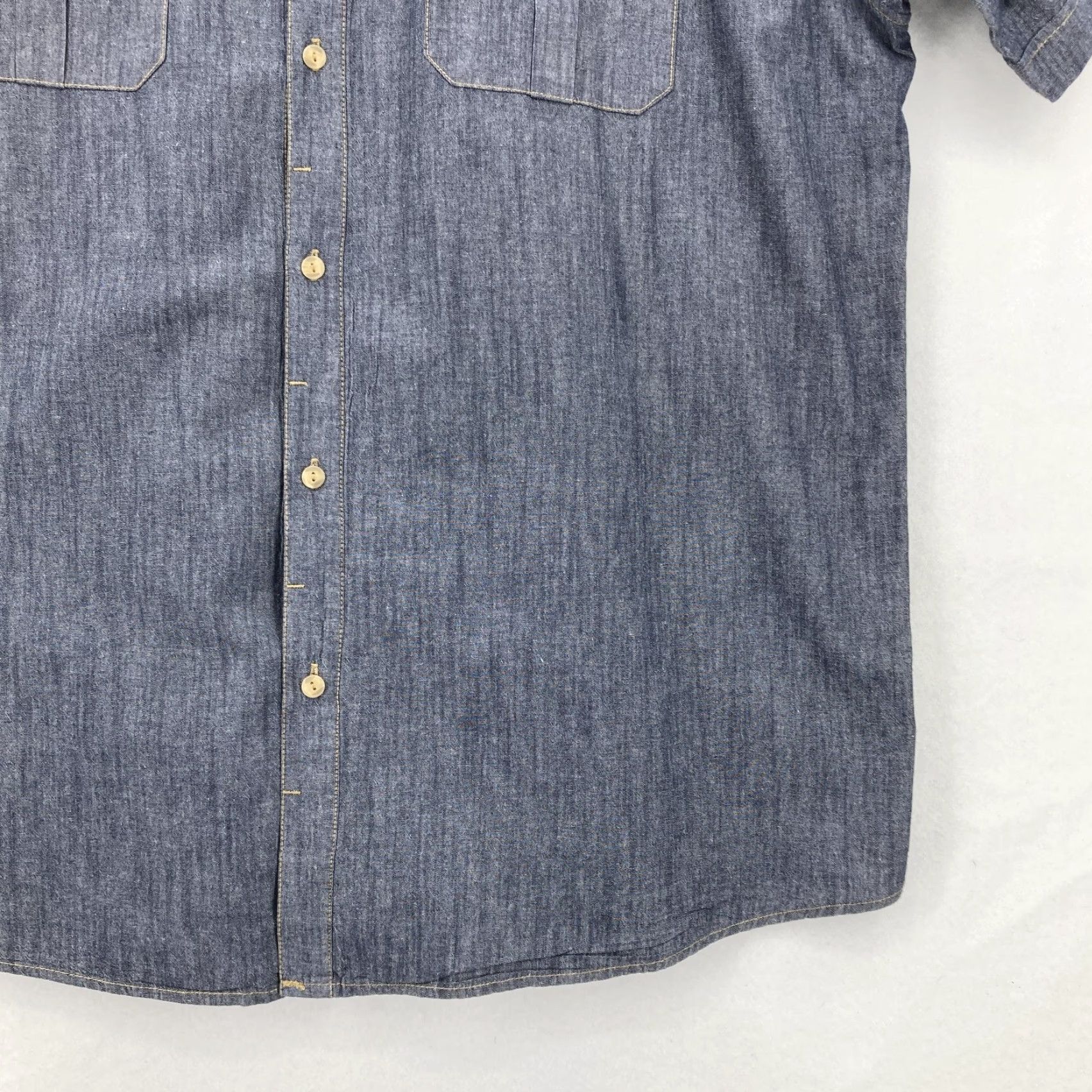 Sean John VINTAGE Sean John Shirt Mens 3XB Blue Denim Chambray Short Sleeve Button Up Hip Hop Y2K Size US XXL / EU 58 / 5 - 3 Thumbnail