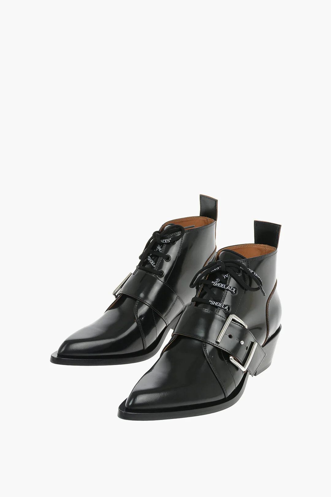 Off-White og1mm0426 Leather Western Ankle Boots in Black Size US 8 / EU 41 - 2 Thumbnail