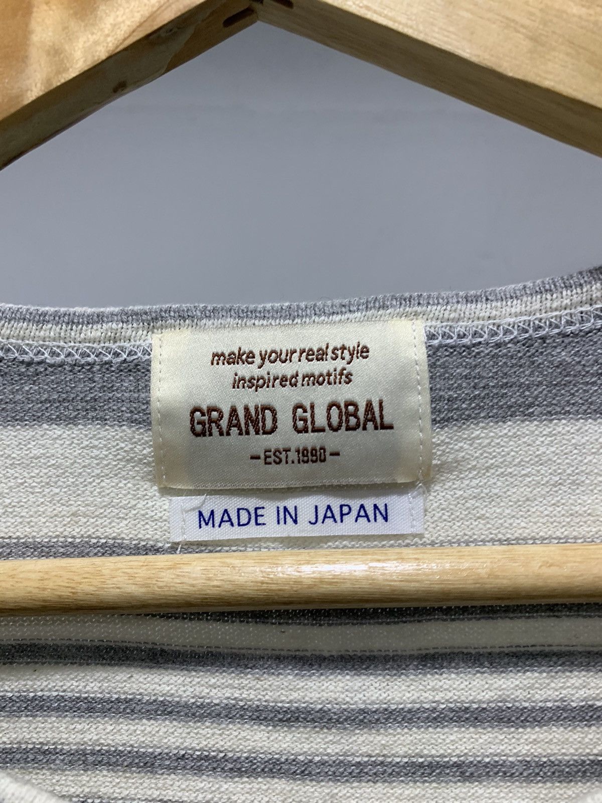 Japanese Brand × Vintage Rare💥 Made in Japan Stripes Knit Ls Shirt Size US S / EU 44-46 / 1 - 1 Thumbnail