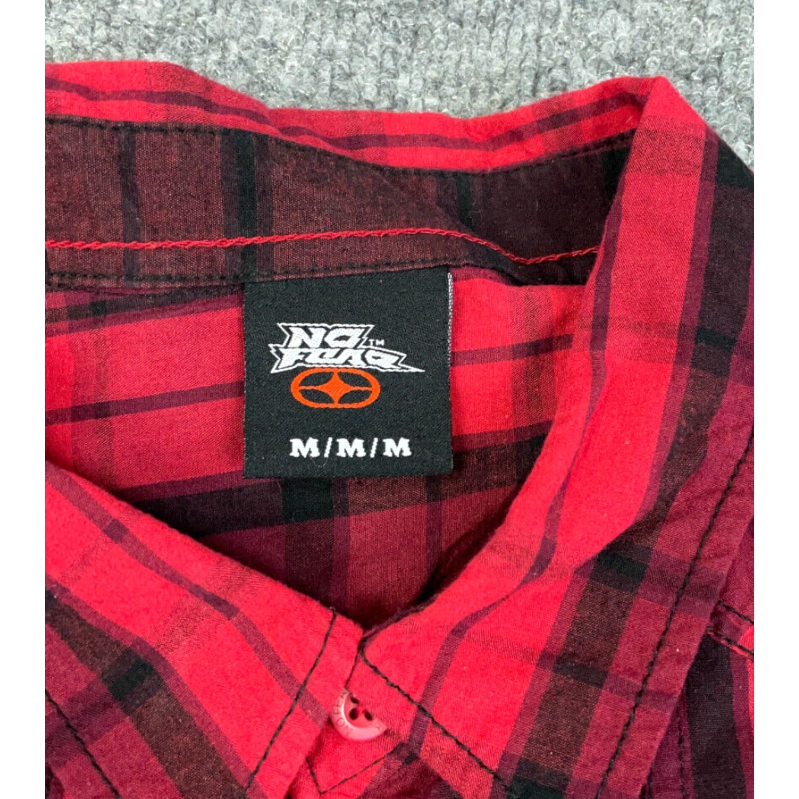 No Fear No Fear Red Black Plaid Lightweight Shirt Adult Medium Skater Punk Grunge Work Size US M / EU 48-50 / 2 - 6 Thumbnail
