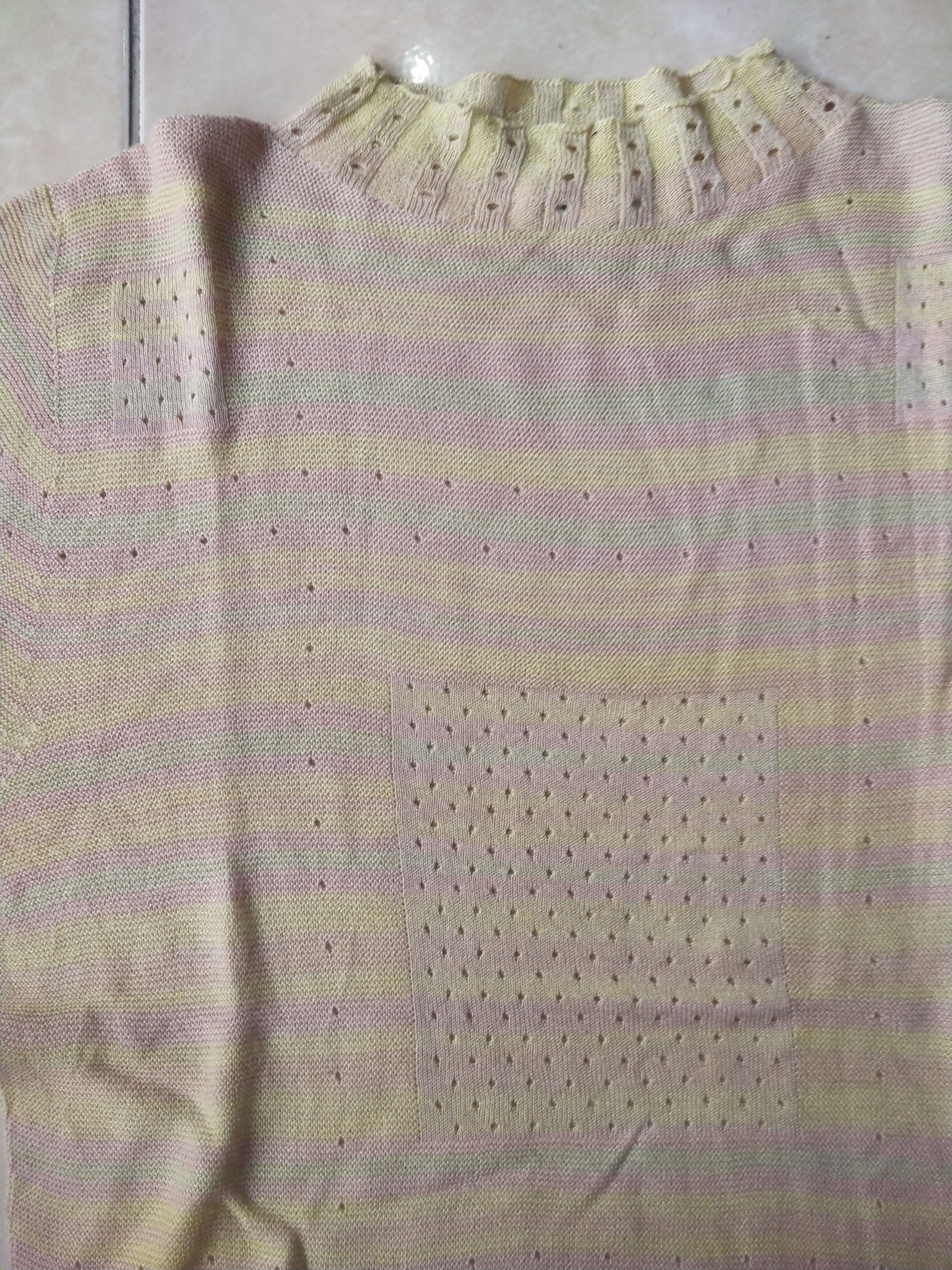 Japanese Brand Vintage Y2K Japanese Pastel Pointelle Knit Top Size M / US 6-8 / IT 42-44 - 2 Thumbnail