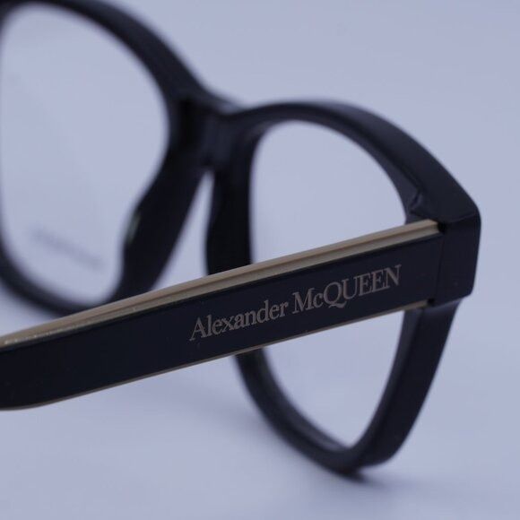 Alexander McQueen Alexander McQueen AM0306O 004 Eyeglasses Black/Brown 52mm Size ONE SIZE - 8 Thumbnail
